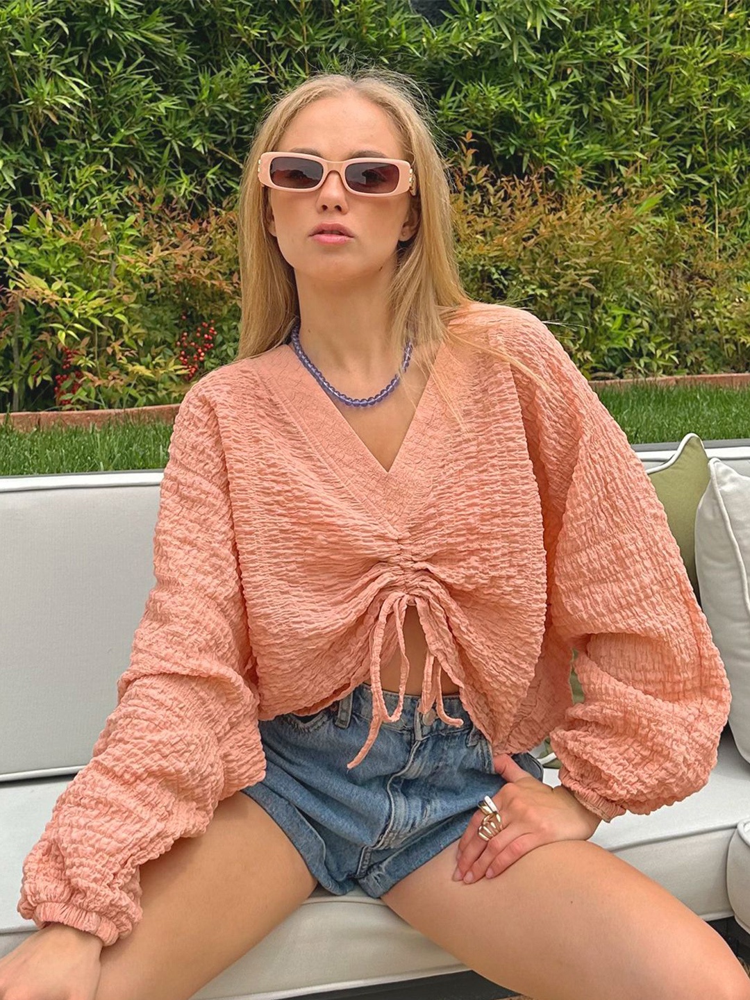 

Trend Alacati stili Print Cotton Top, Na