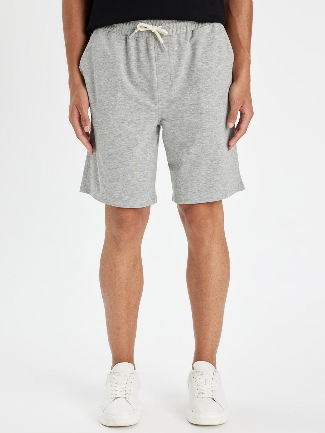 

DeFacto Solid Men Cotton Shorts, Grey