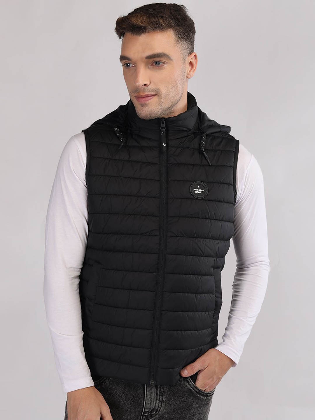 

LURE URBAN Men Outdoor Puffer Jacket, Black