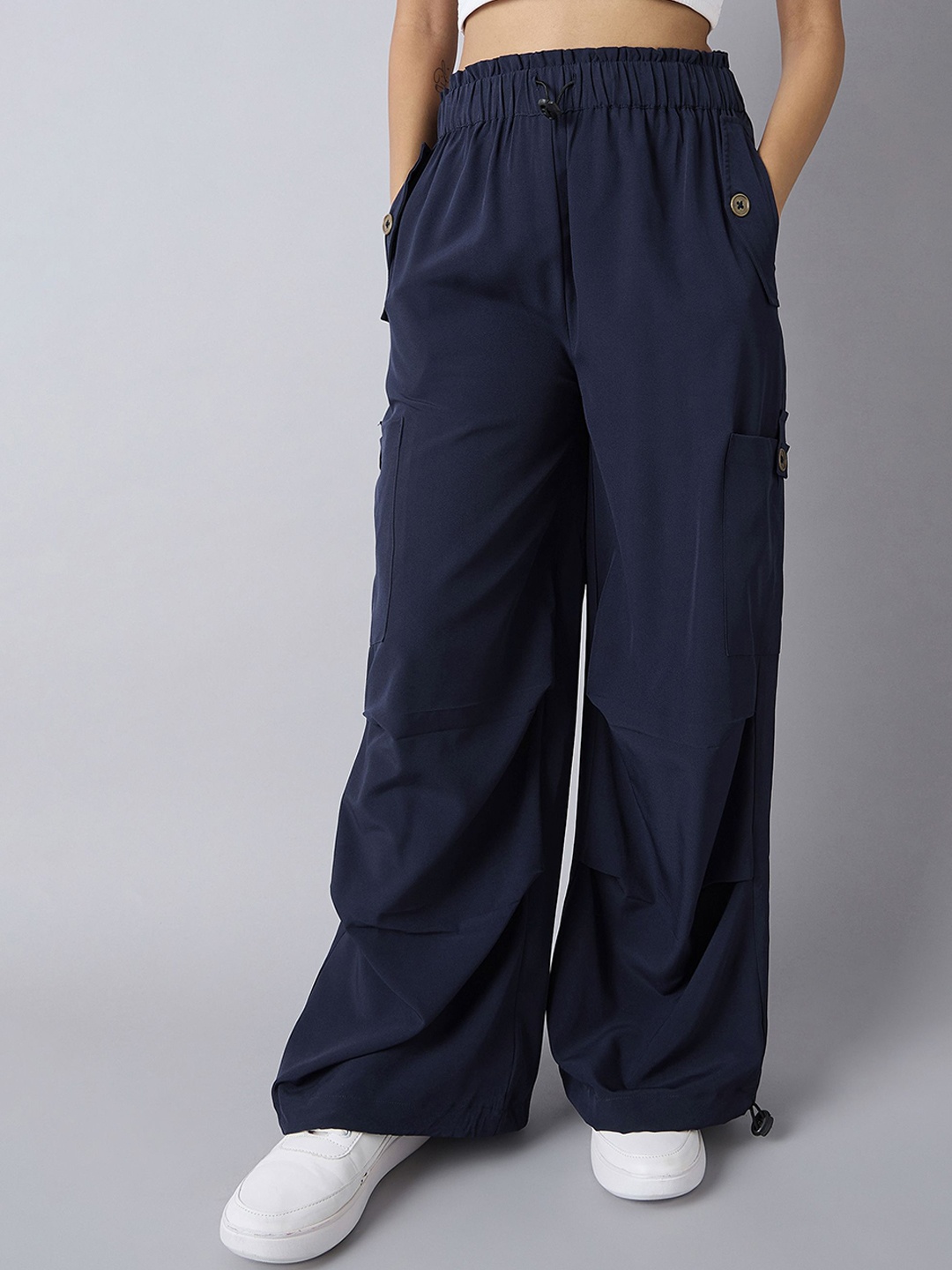 

Noh.Voh - SASSAFRAS Kids Girls Wrinkle Free Cargos Trousers, Navy blue