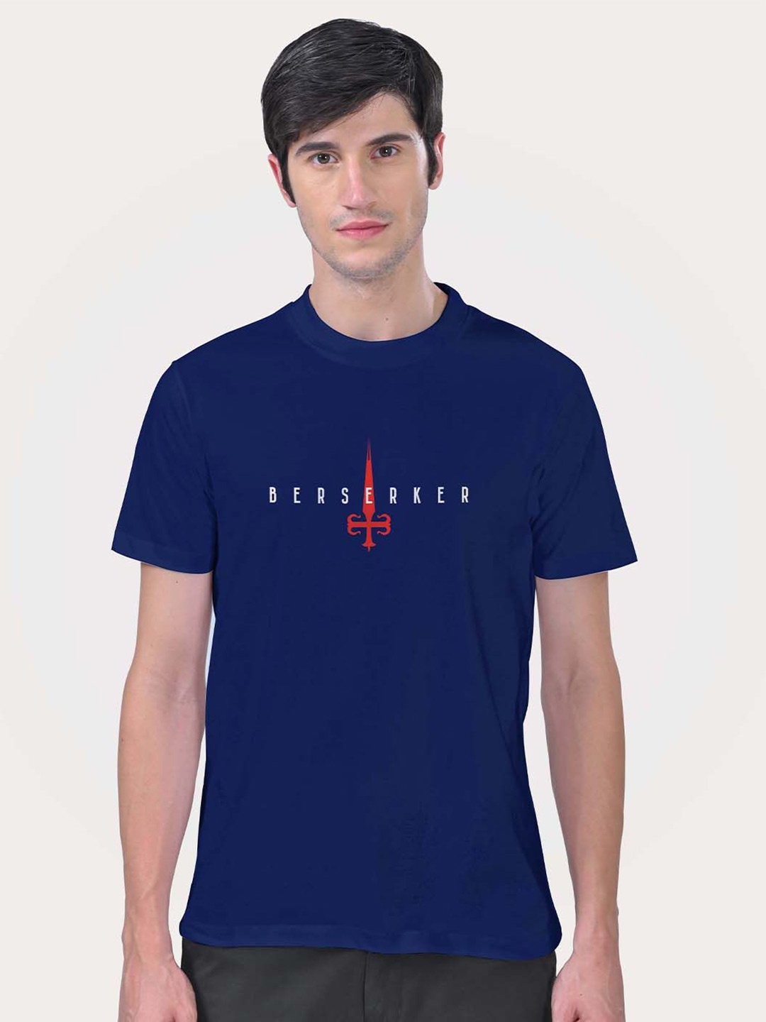 

Aero Armour Unisex Typography Printed Extended Sleeves T-shirt, Navy blue