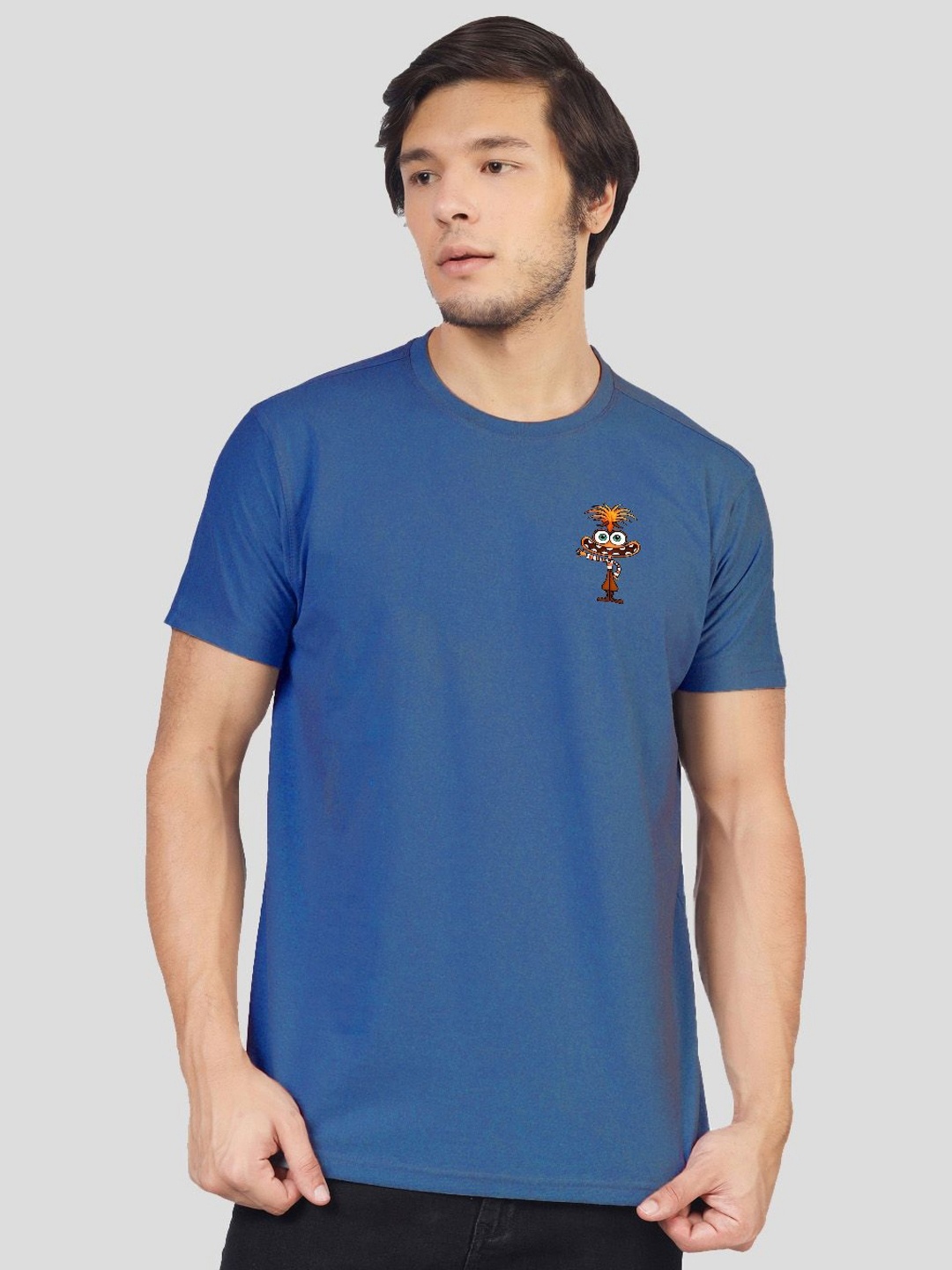 

Greylongg Men Printed Applique T-shirt, Blue