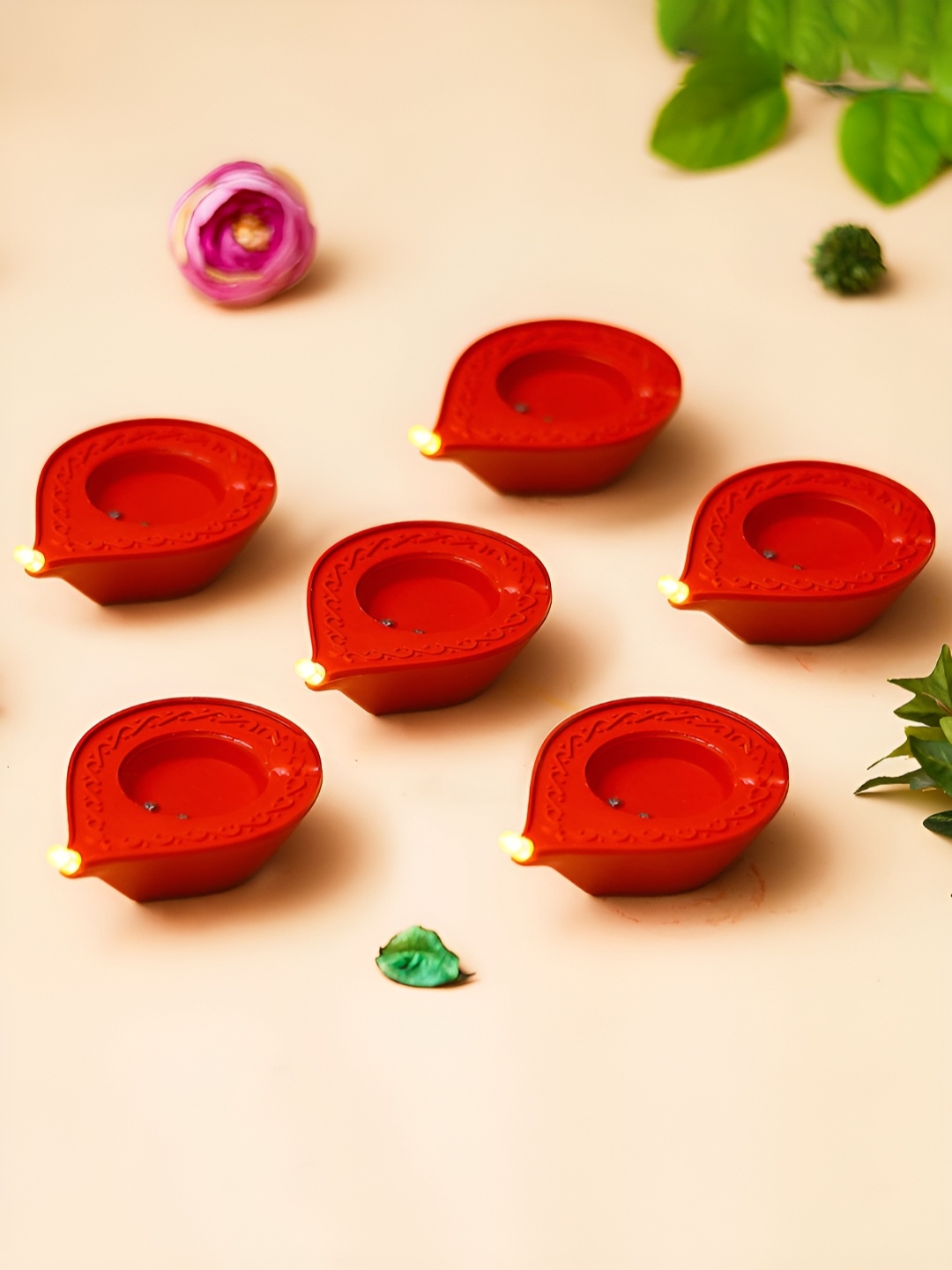 

eCraftIndia Brown 6 Pieces Flameless & Smokeless LED Water Sensor Diyas