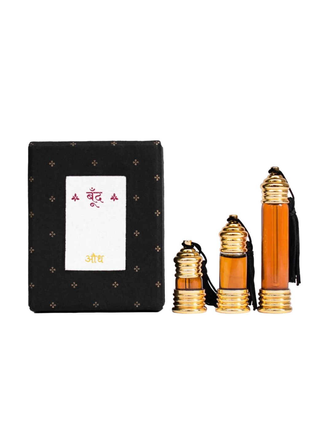 

Boond Fragrances Set Of 3 Audh Attar-3ml, 6ml, 12ml, Yellow