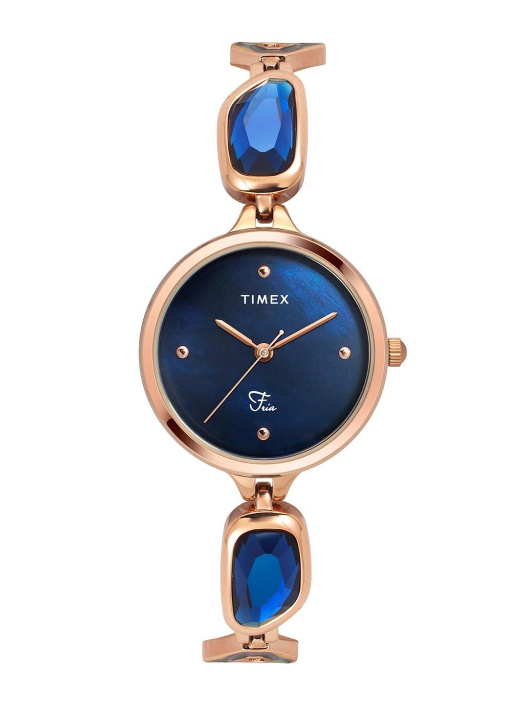 

Timex Women Brass Dial & Straps Analogue Watch TWEL15904, Blue