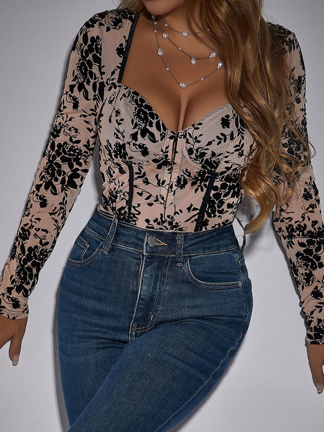 

StyleCast Self Design Bodysuit, Black