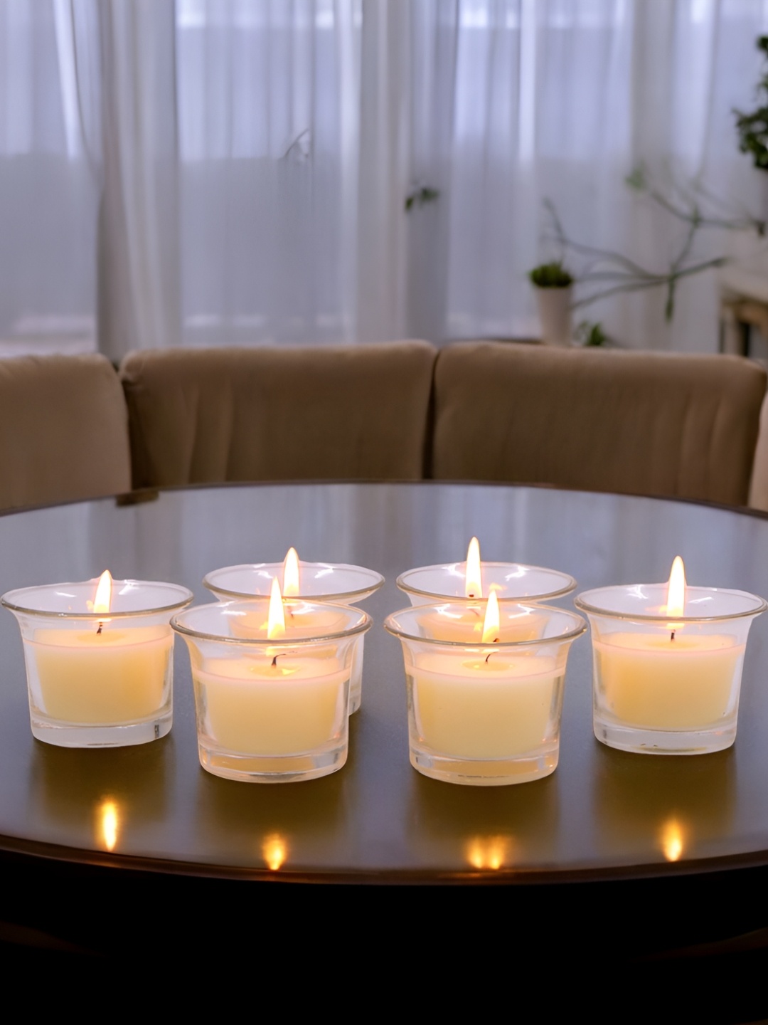 

HOSLEY White 6 Pieces Sweet Pea Jasmine Scented Jar Candles