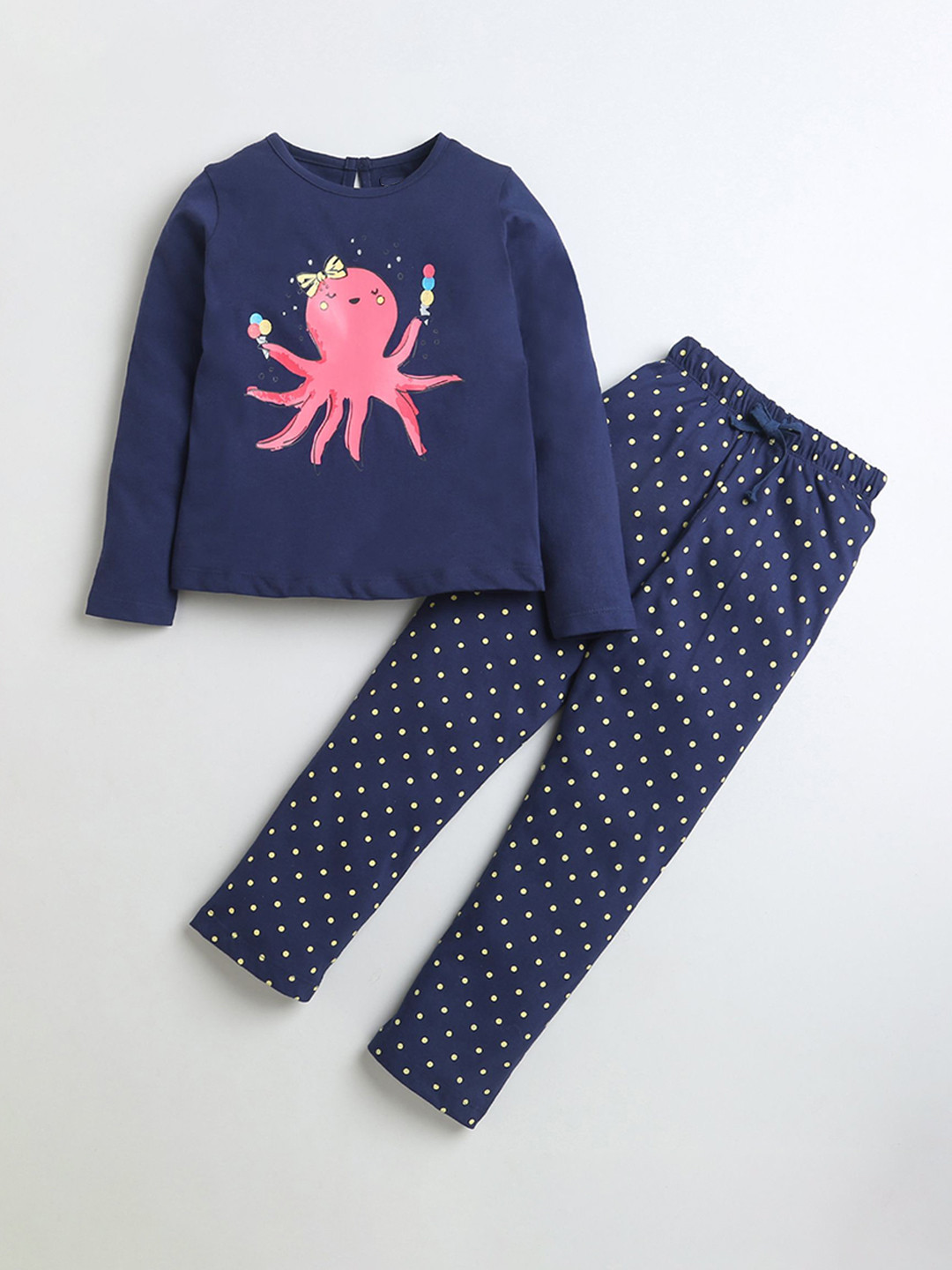 

BUMZEE Girls Printed Night suit, Blue