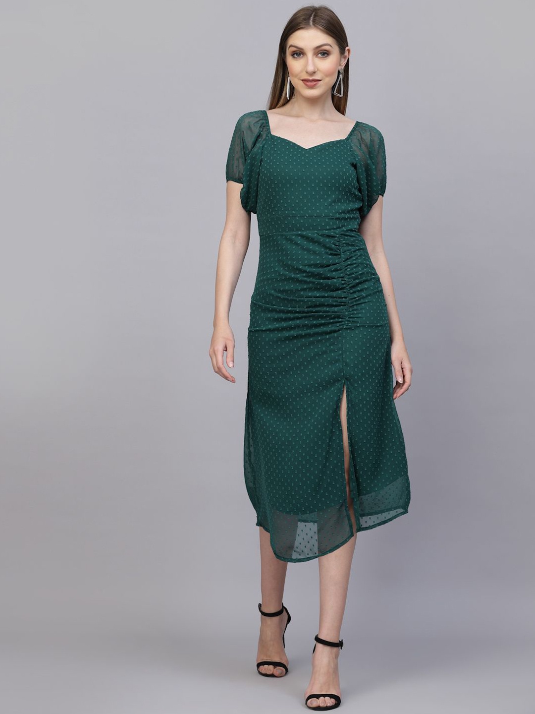 

aayu Georgette Sheath Midi Dress, Green