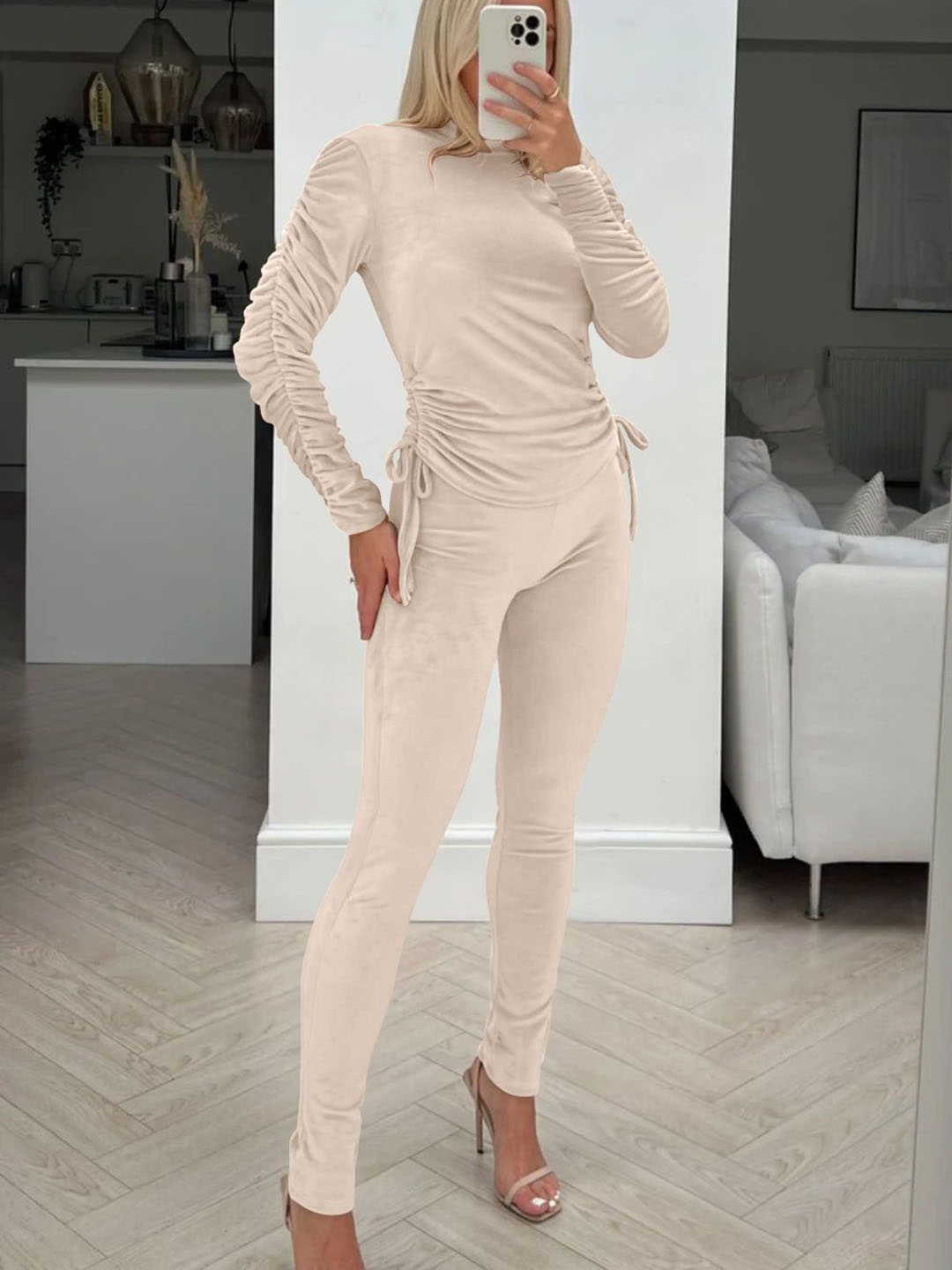 

HERE&NOW Top With Leggings Co-Ords, Beige