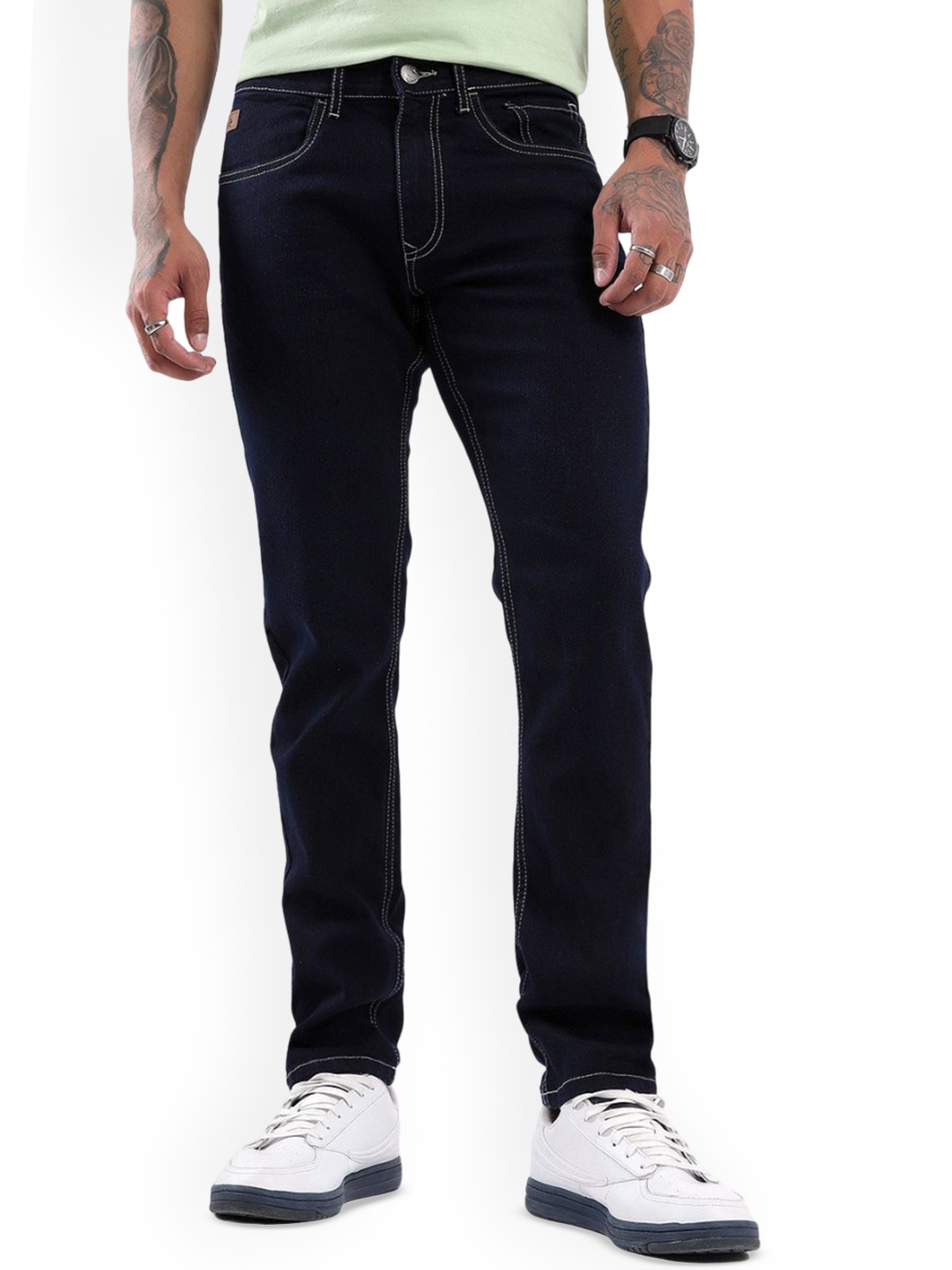 

WROGN Men Slim Fit Mid Rise Jeans, Blue
