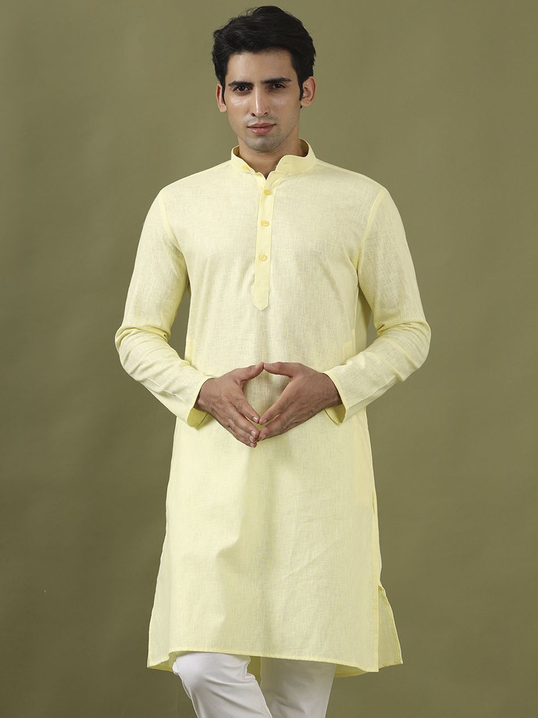 

Tistabene Mandarin Collar Straight Kurta, Yellow