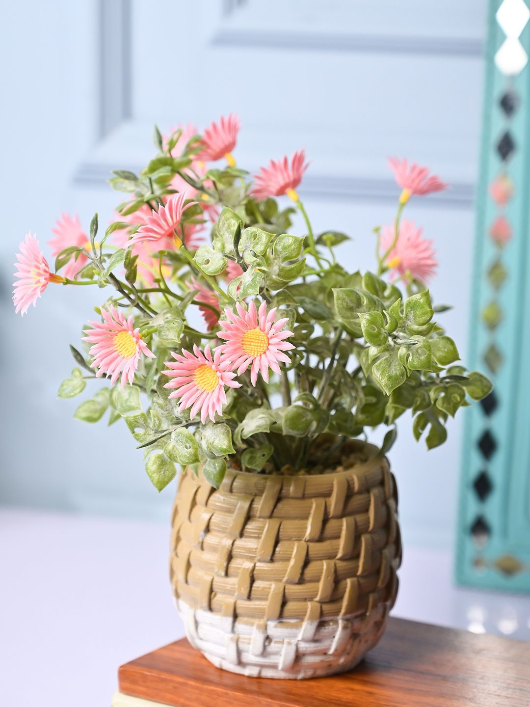 

MARKET99 Green Daisy Peperomia Artificial Plant With Pot