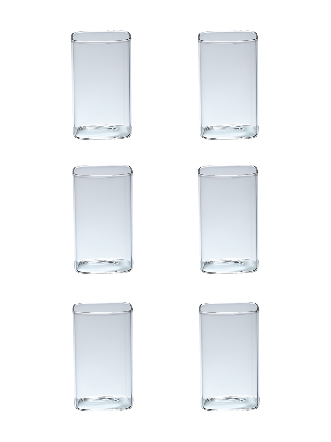 

Aura Transparent 6 Pieces Small Square Shaped Water Juice Glasses Set