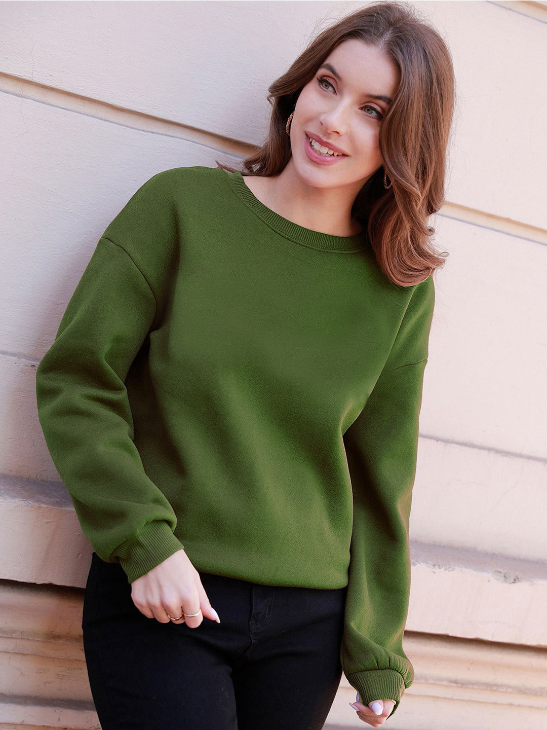 

Nalax Designs Women Sweatshirt, Olive