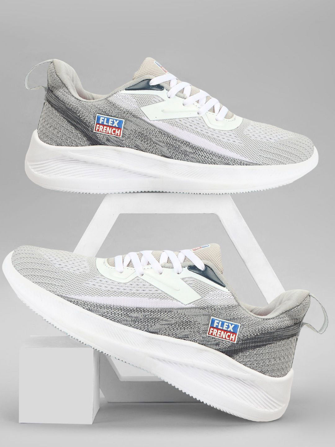 

FLEX FRENCH Men Colourblocked Lightweight Lace-Ups Sneakers, White