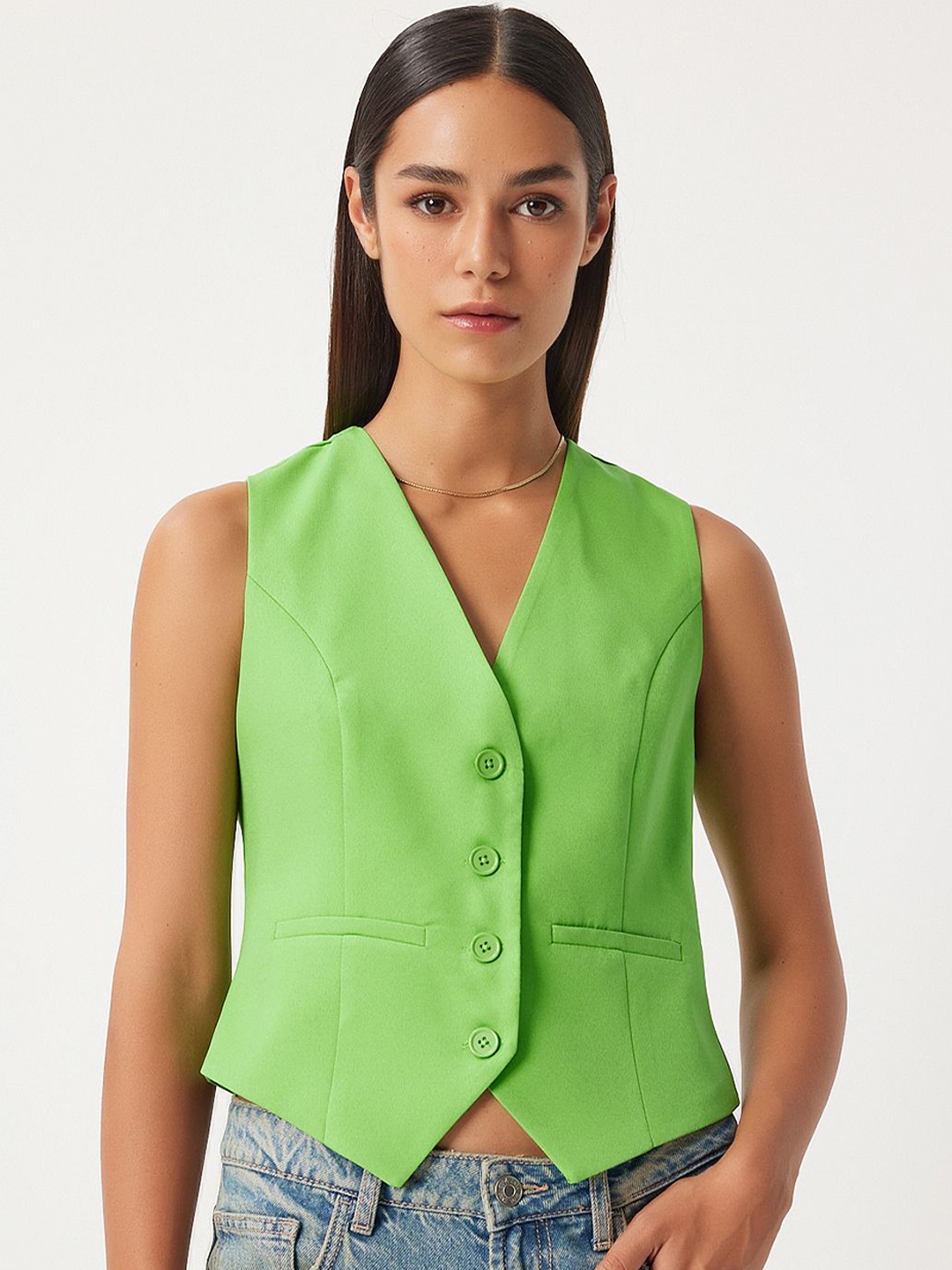 

Happiness istanbul V-Neck Slim-Fit Waistcoat, Green