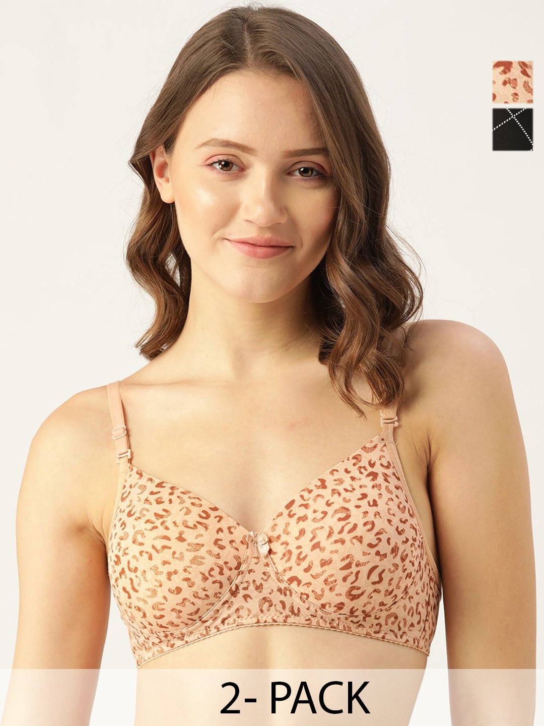 

Lady Lyka Floral Bra Medium Coverage Lightly Padded, Beige