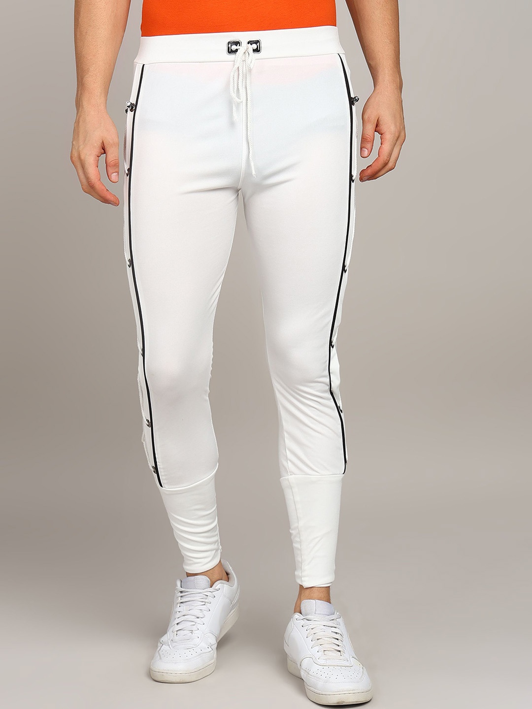 

crishtaliyo Men's Dri-FIT Mid-Rise Track Pants, White