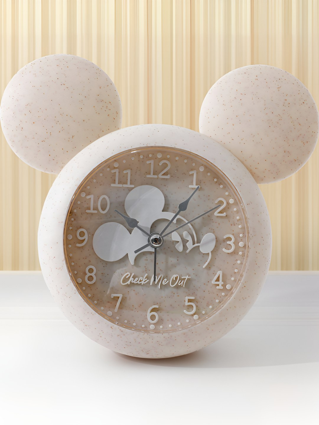 

The Better Home Beige & White Printed Mickey Mouse Shaped Contemporary Table Clock