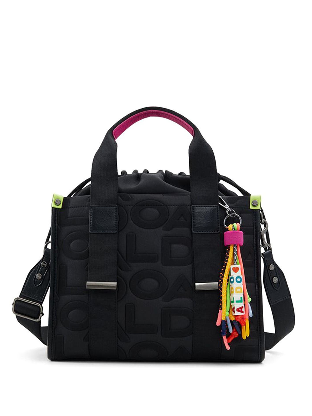 

ALDO Geometric Printed Oversized Structured Handheld Bag, Black