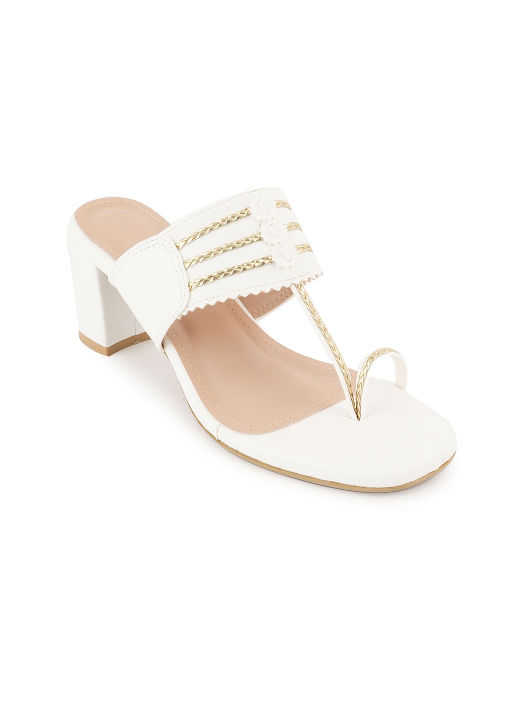 

Style Shoes Textured Block Pumps, White