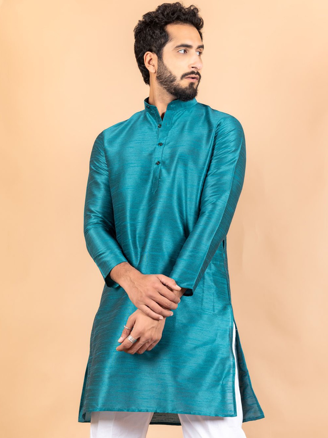 

Tistabene Mandarin Collar Straight Kurta, Blue