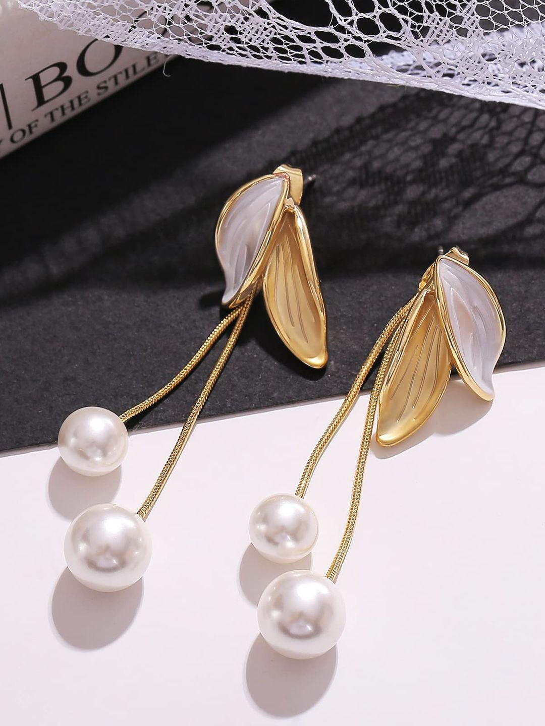 

KRENOZ Stainless Steel Classic Drops Earrings, Gold
