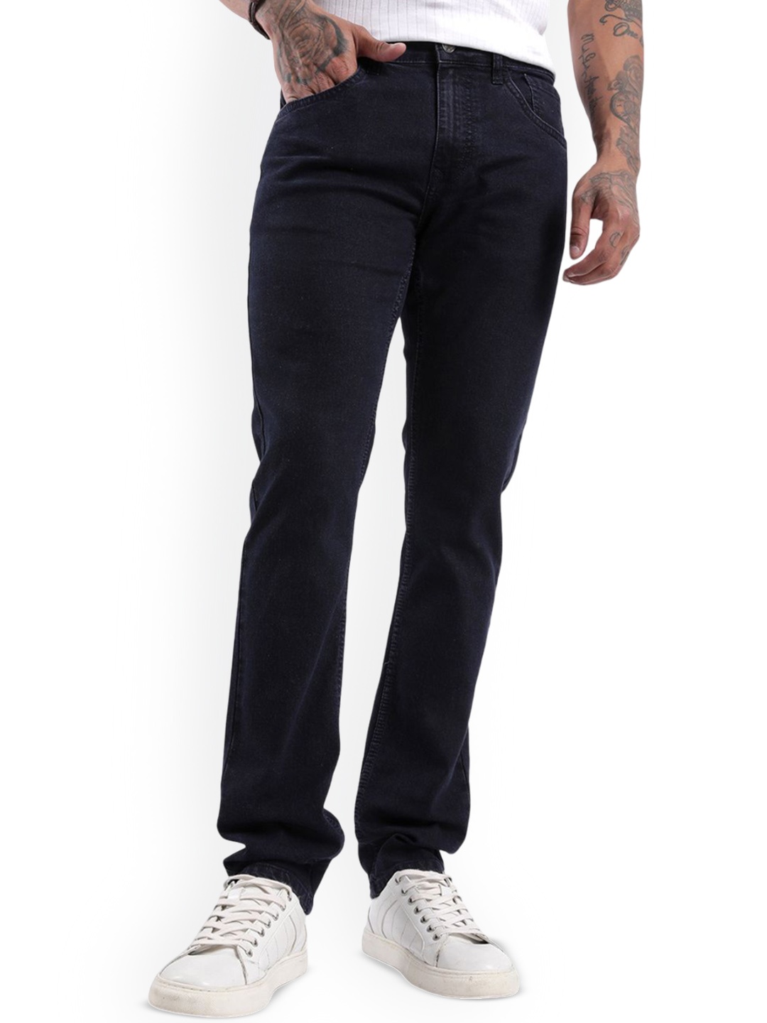 

WROGN Men Solid Slim Fit Jeans, Blue