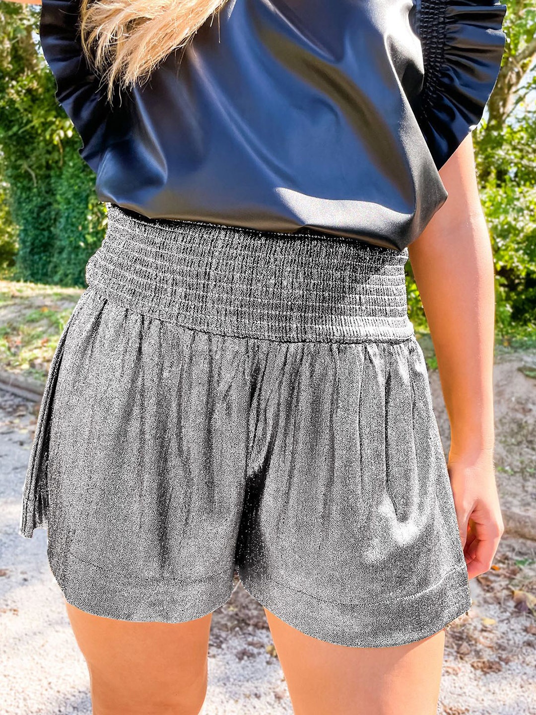 

HERE&NOW Self Design Mini Skorts, Silver