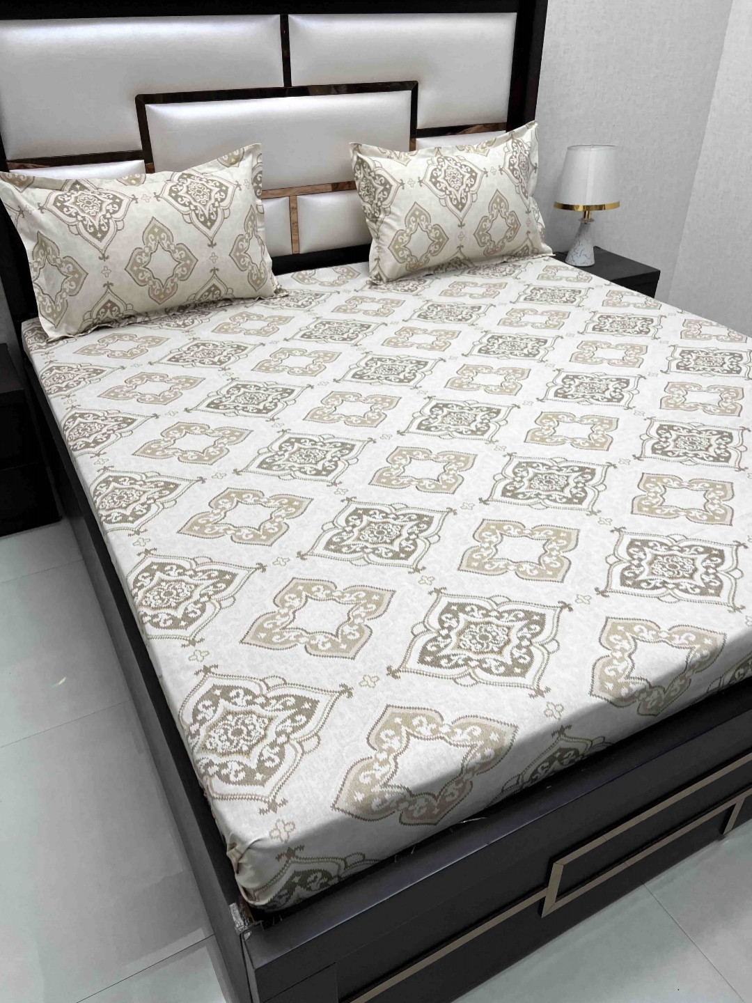 

Pure Decor Passion Brown Ethnic 260 TC Pure Cotton Queen Bedsheet with 2 Pillow Covers