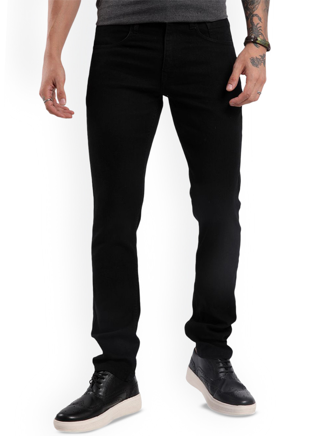 

WROGN Men Slim Fit Mid Rise Jeans, Black