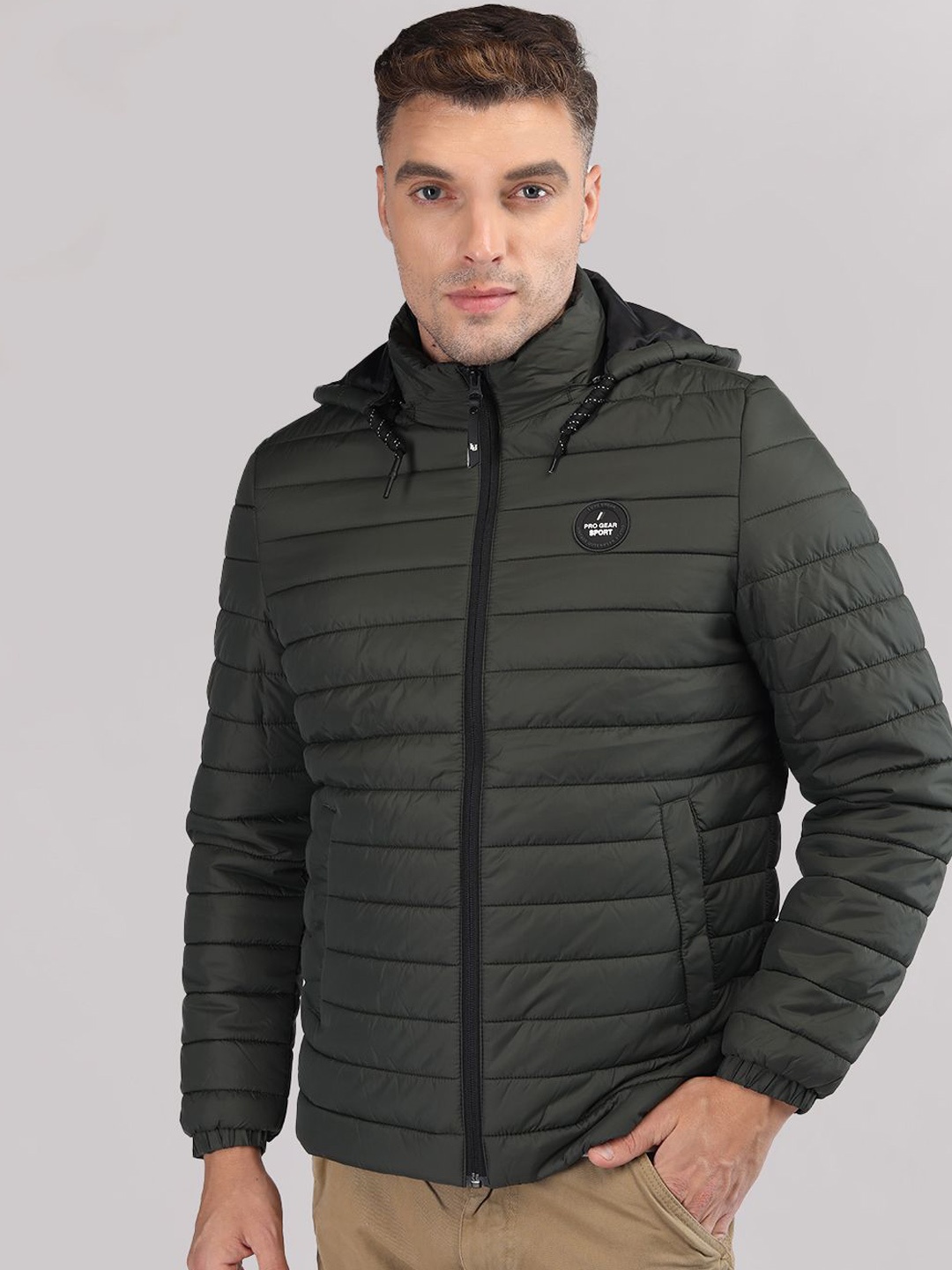 

LURE URBAN Men Outdoor Puffer Jacket, Olive