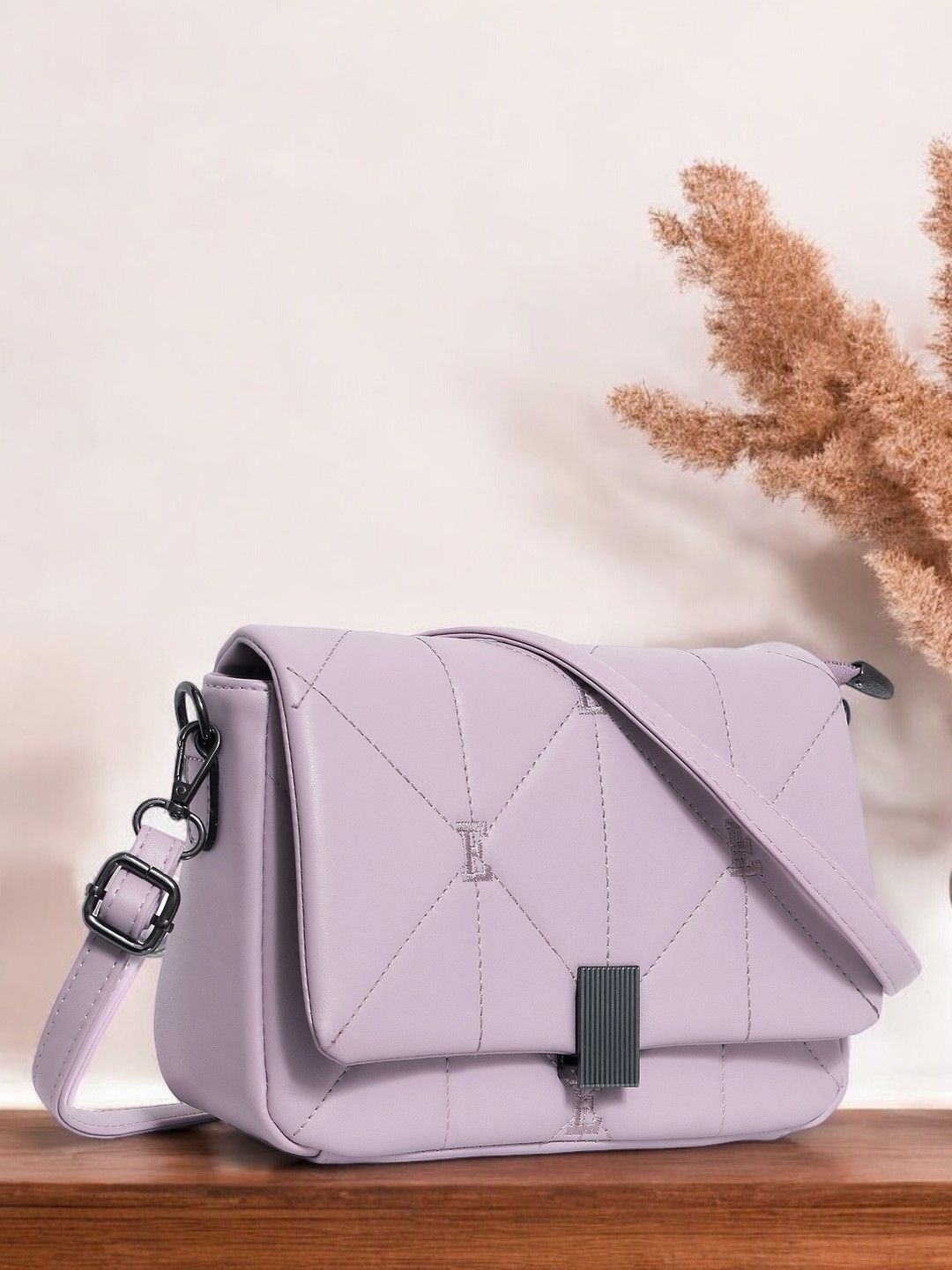 

Exotic PU Swagger Sling Bag, Purple