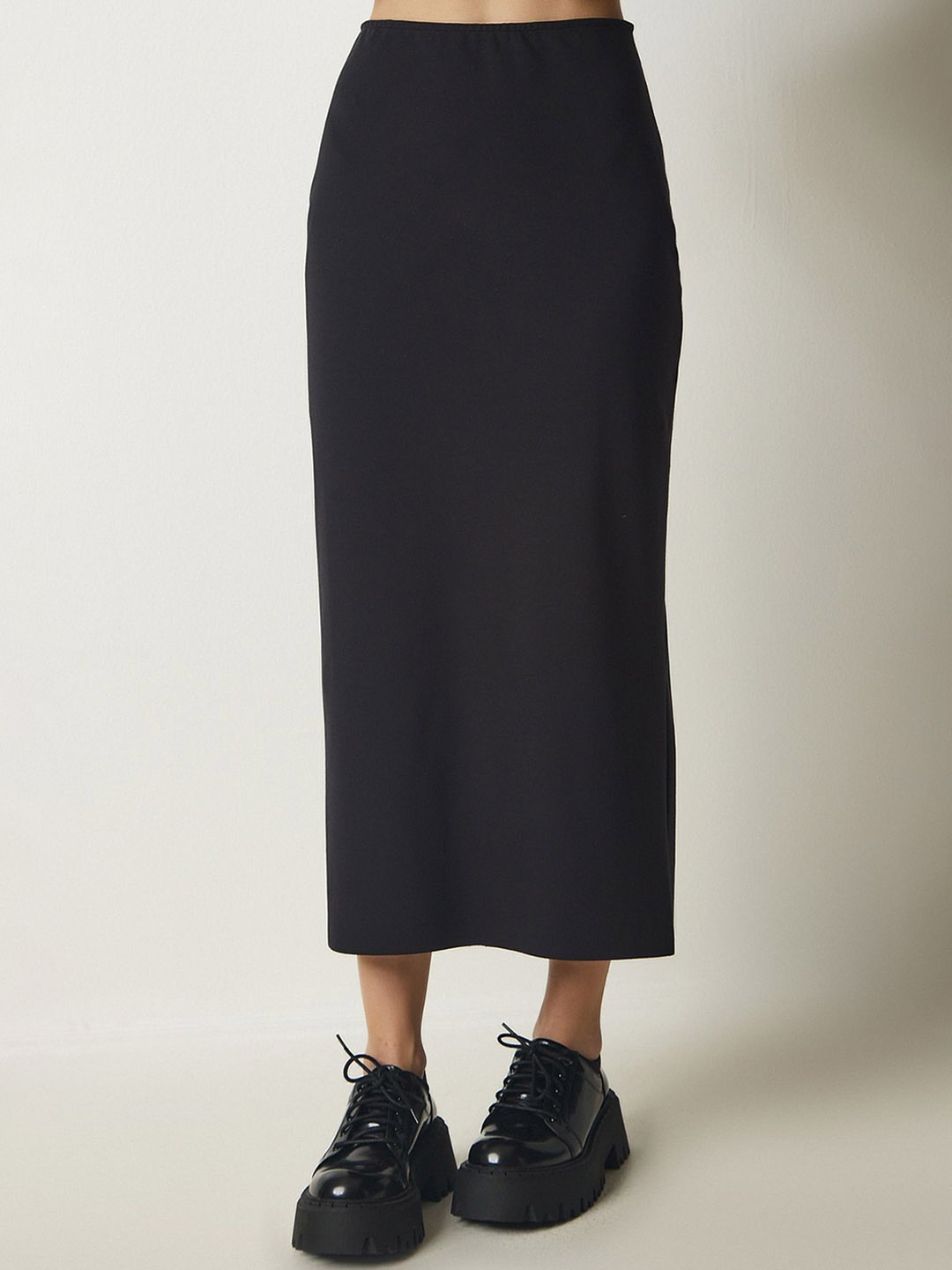 

Happiness istanbul Solid Pencil Midi Skirt, Black