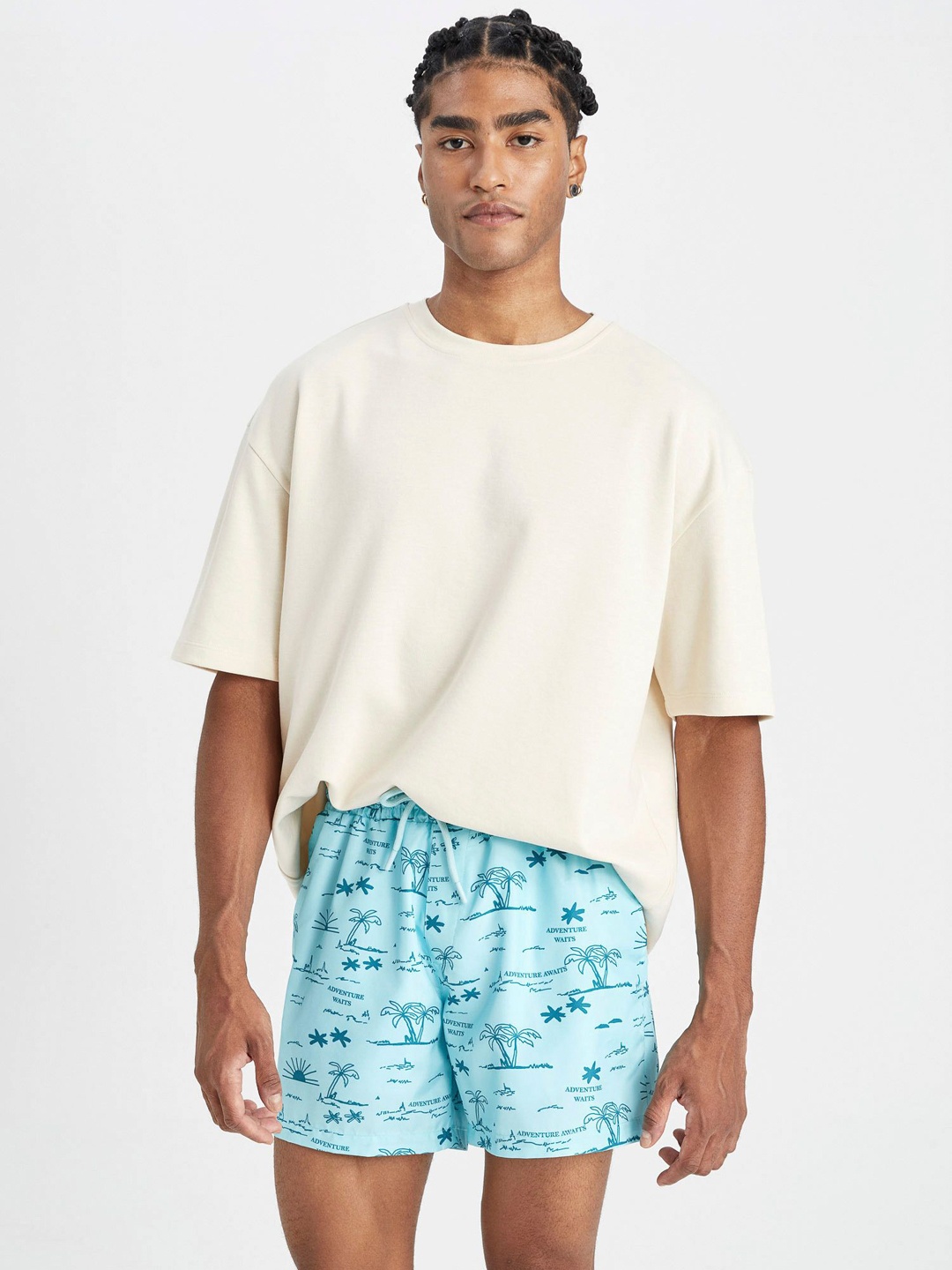 

DeFacto Printed Swim Shorts, Blue