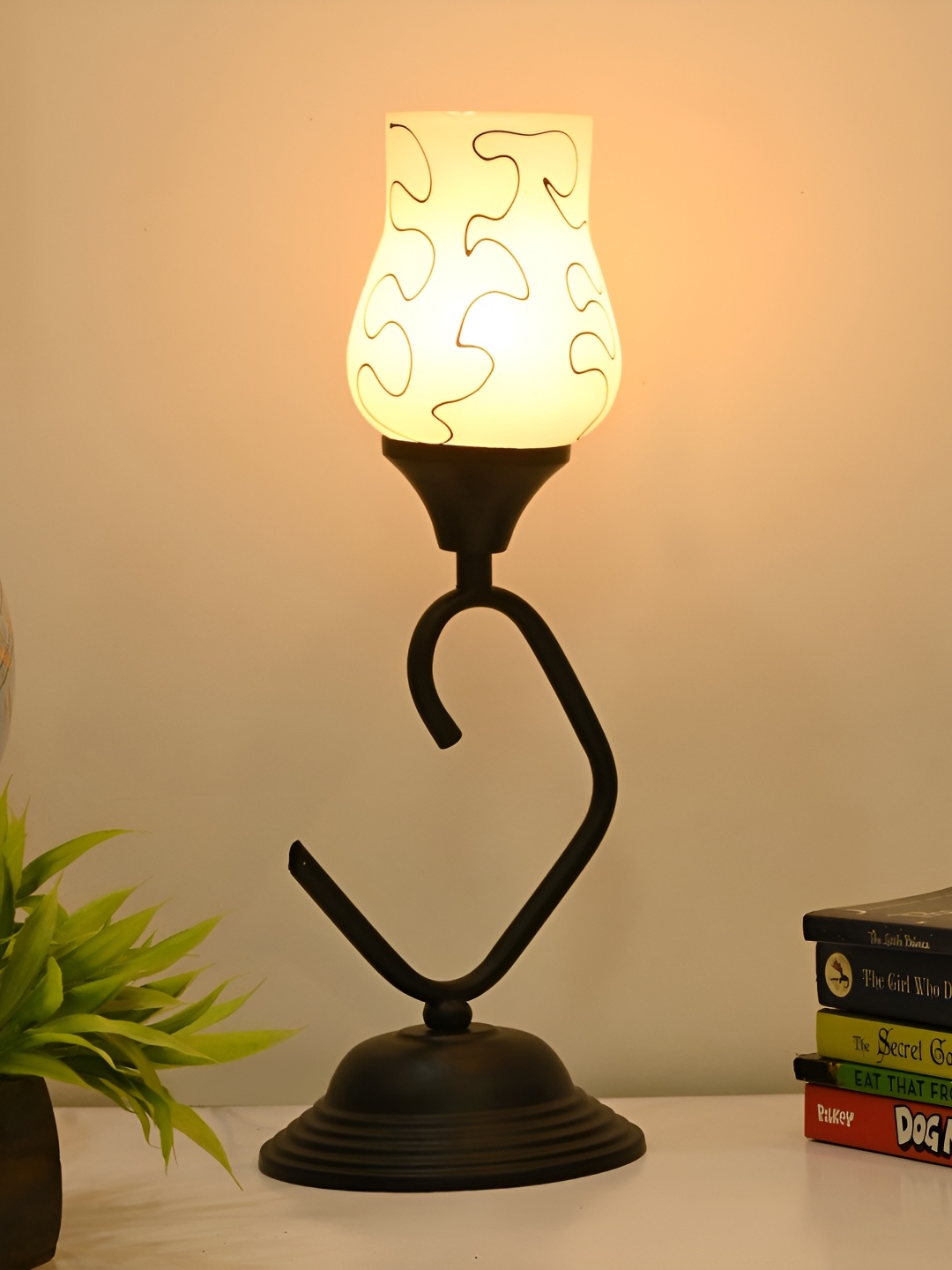 

Afast White Glass Traditional Bell Table Lamp with Adjustable Cord