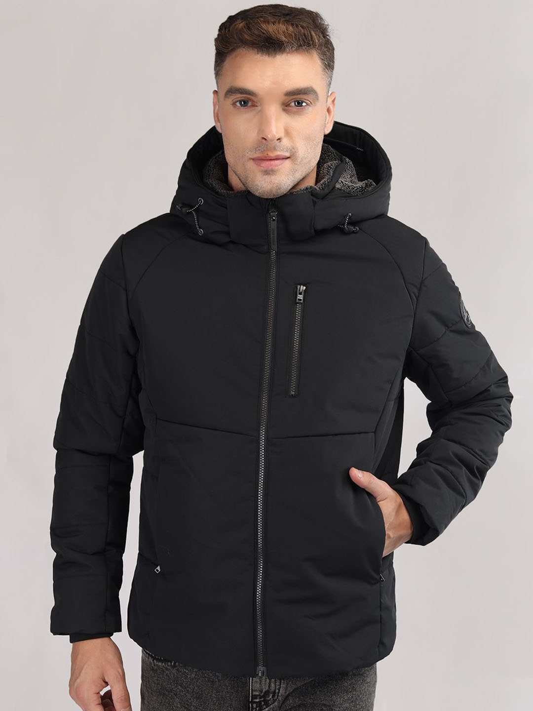 

LURE URBAN Men Outdoor Puffer Jacket, Black