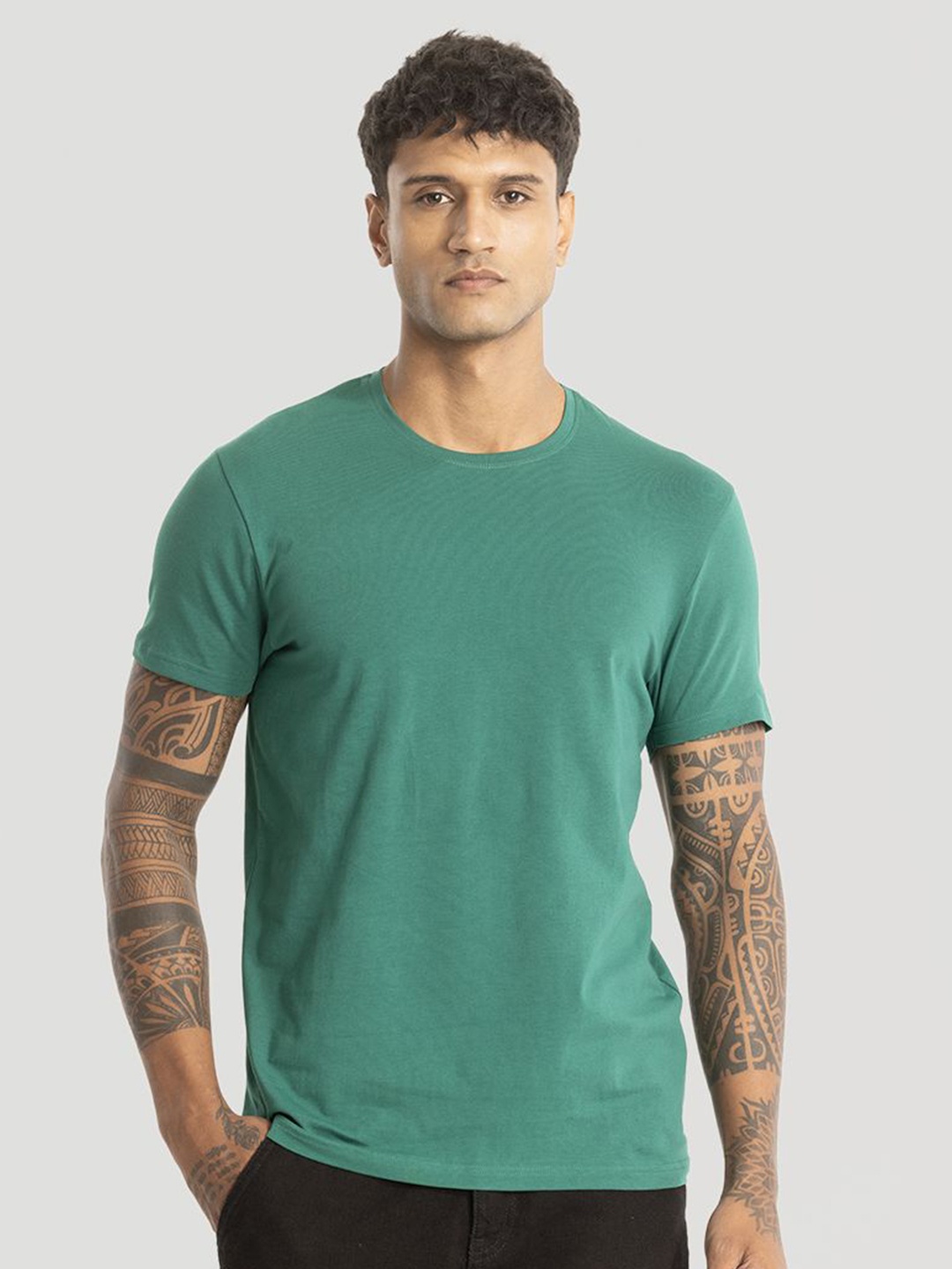 

Snitch Men Slim Fit T-shirt, Green