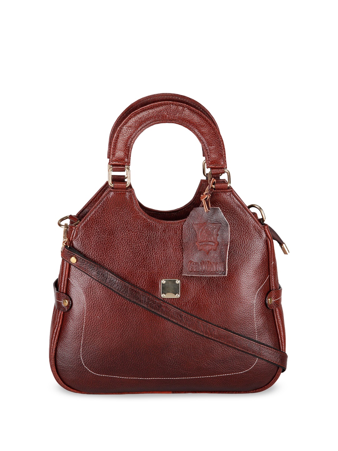 

GENWAYNE Leather Structured Sling Bag, Brown