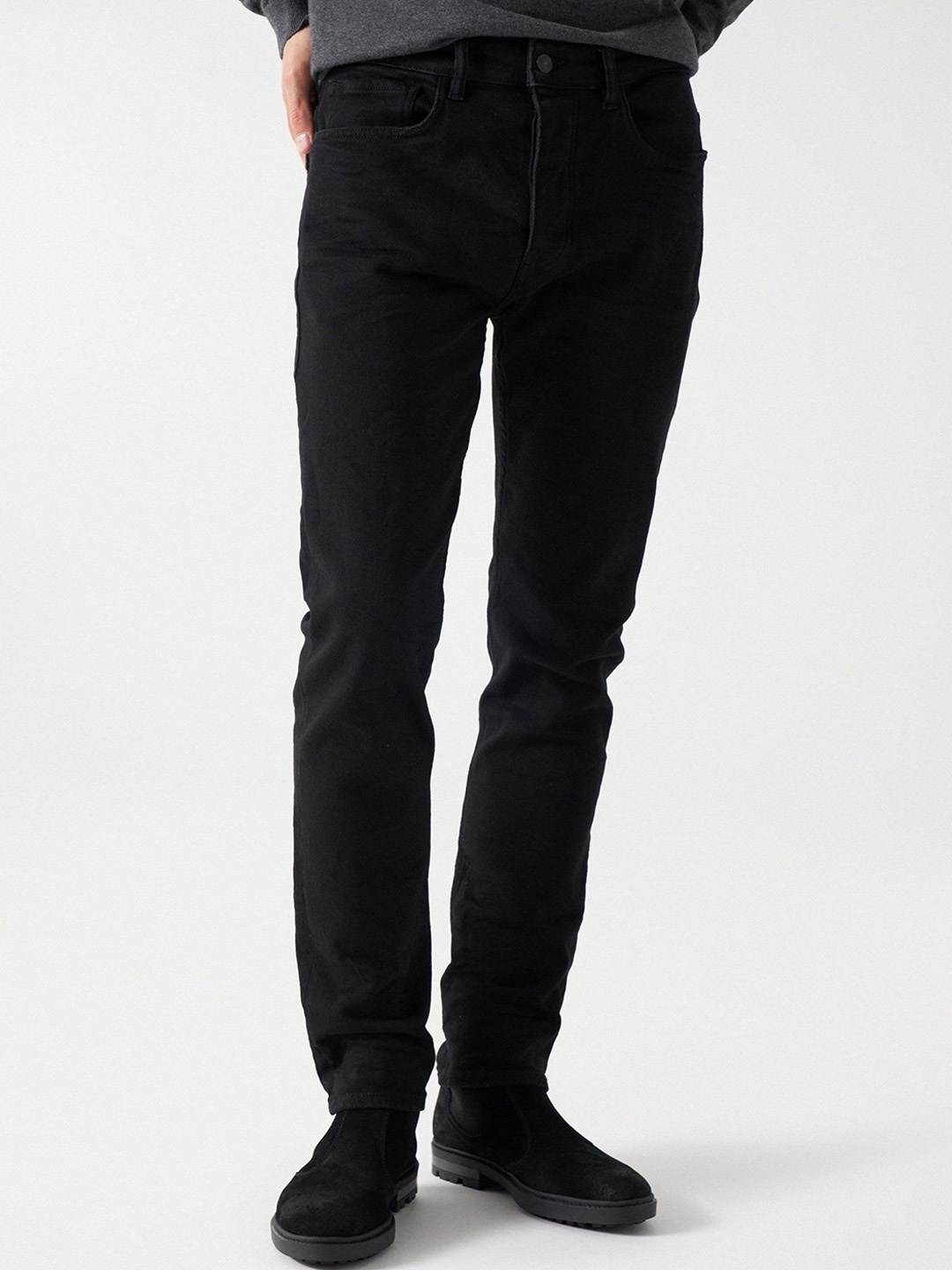 

Qarsh Men Comfort Slim Fit Stretchable Jeans, Black