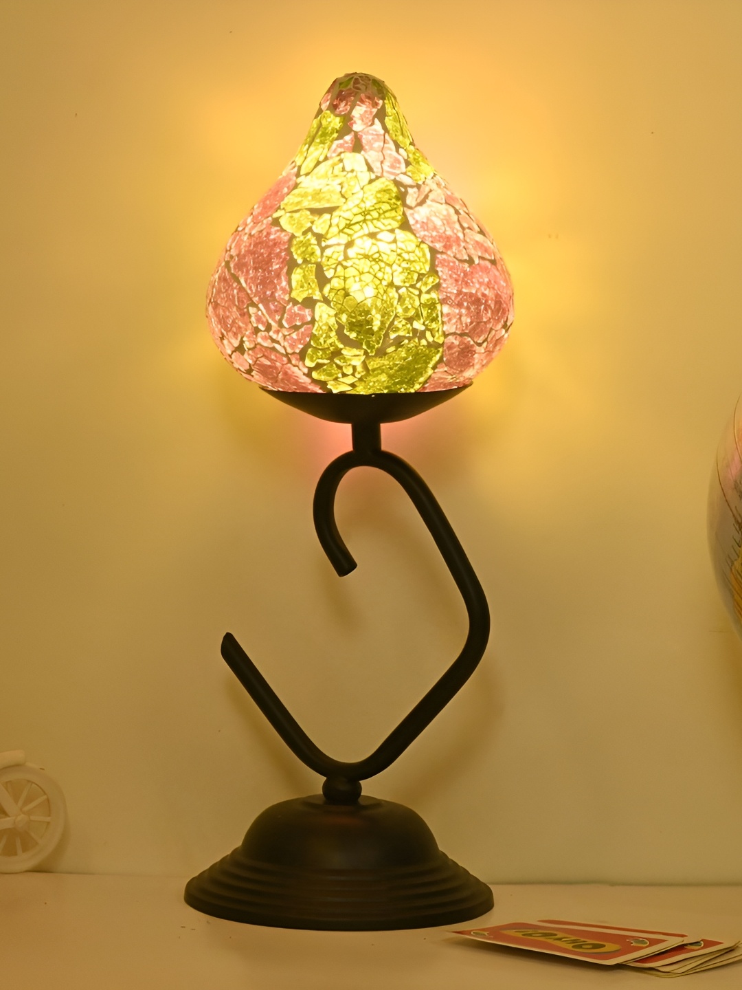 

Afast Green Glass Contemporary Table Lamp With Adjustable Cord