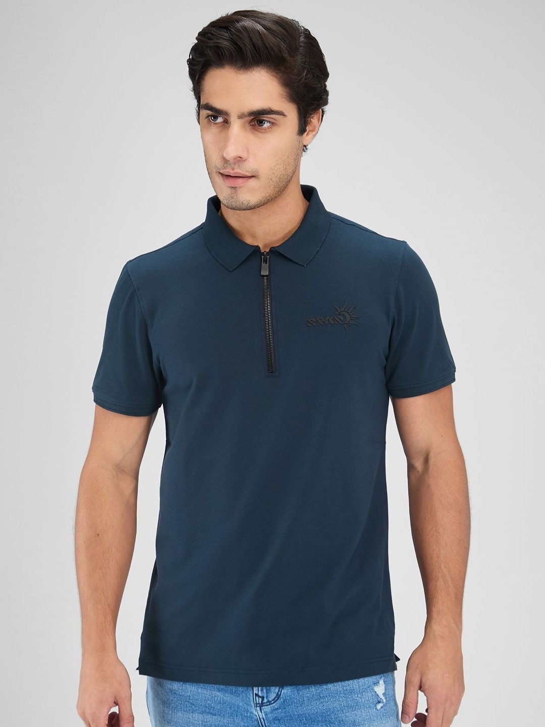 

SPYKAR Men Polo Collar Slim Fit T-shirt, Blue