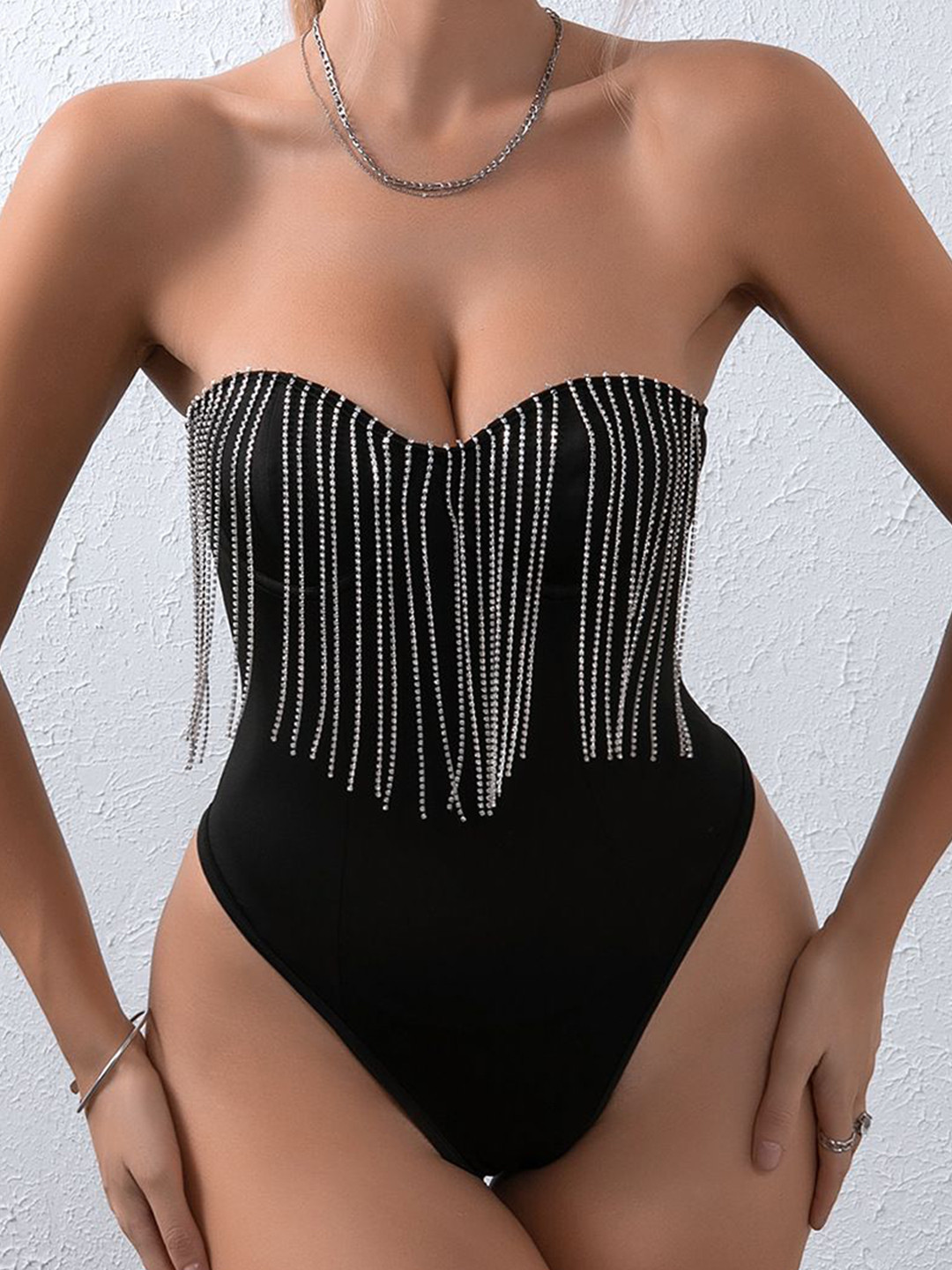 

StyleCast Embellished Bodysuit, Black