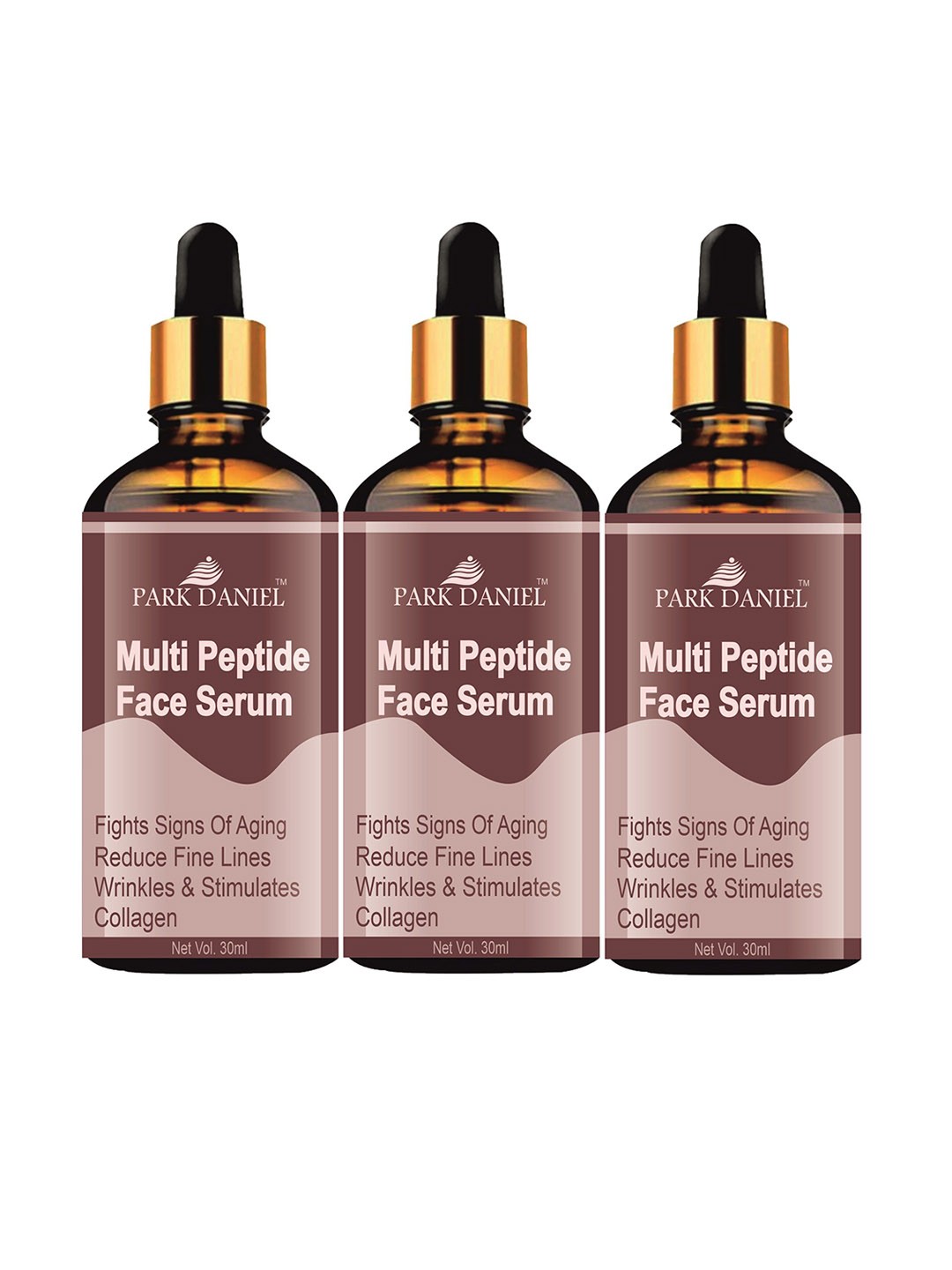 

Park Daniel Set Of 3 Multi Peptide Night Face Serum- 30 ml Each, Brown