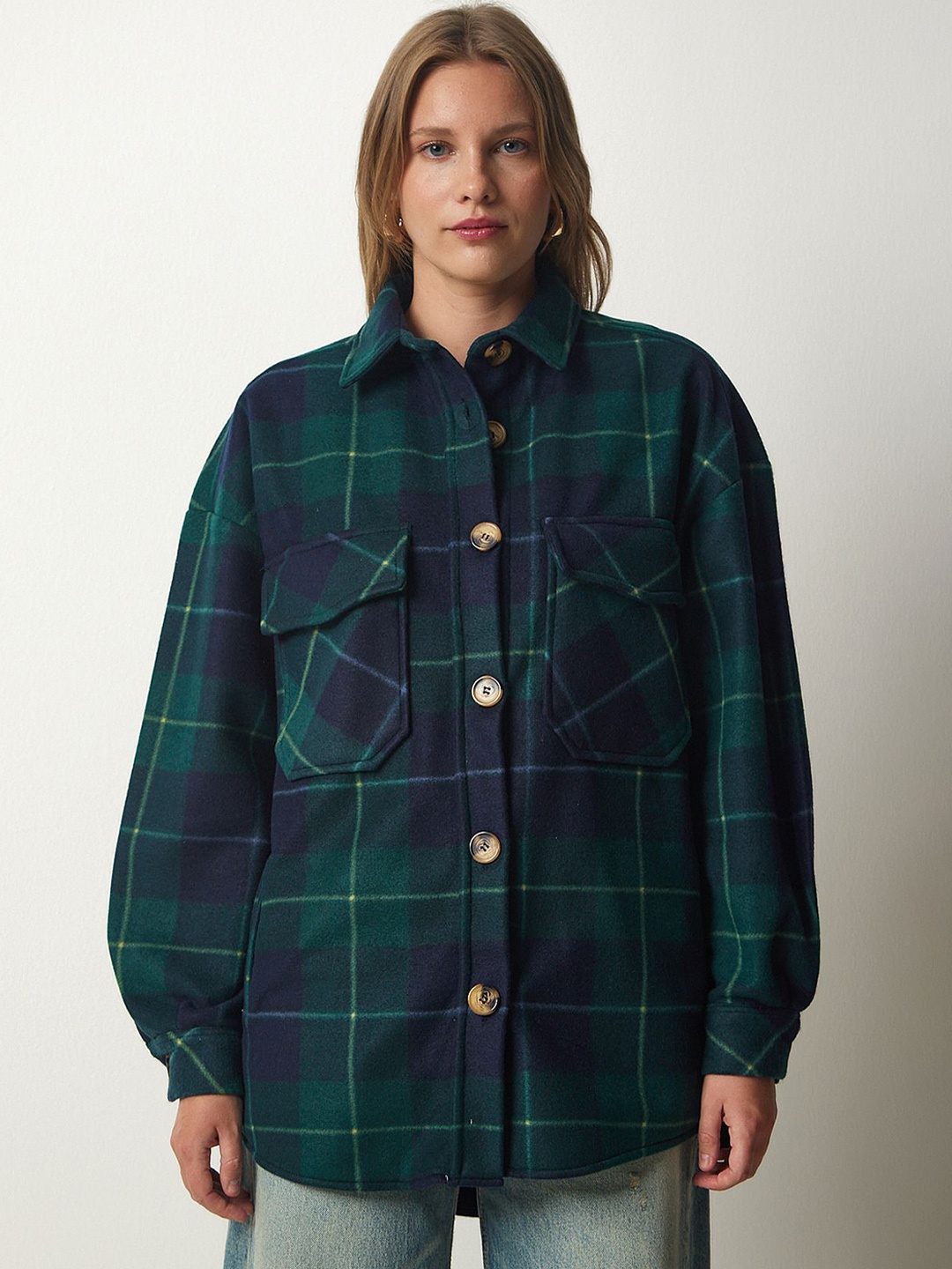 

Happiness istanbul Women Checked Tailored Jacket, Na