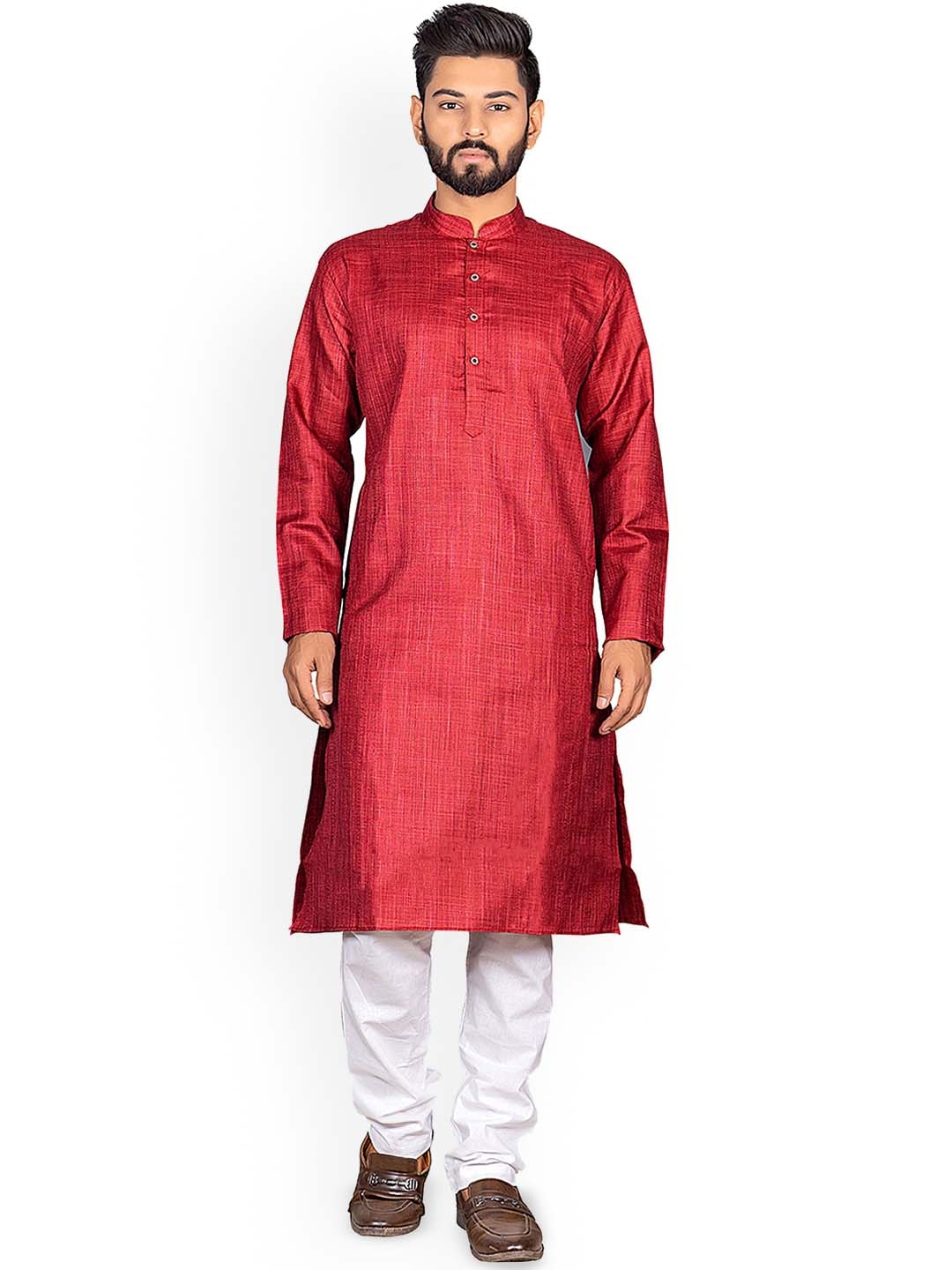 

Nimayaa Mandarin Collar Straight Kurta, Maroon