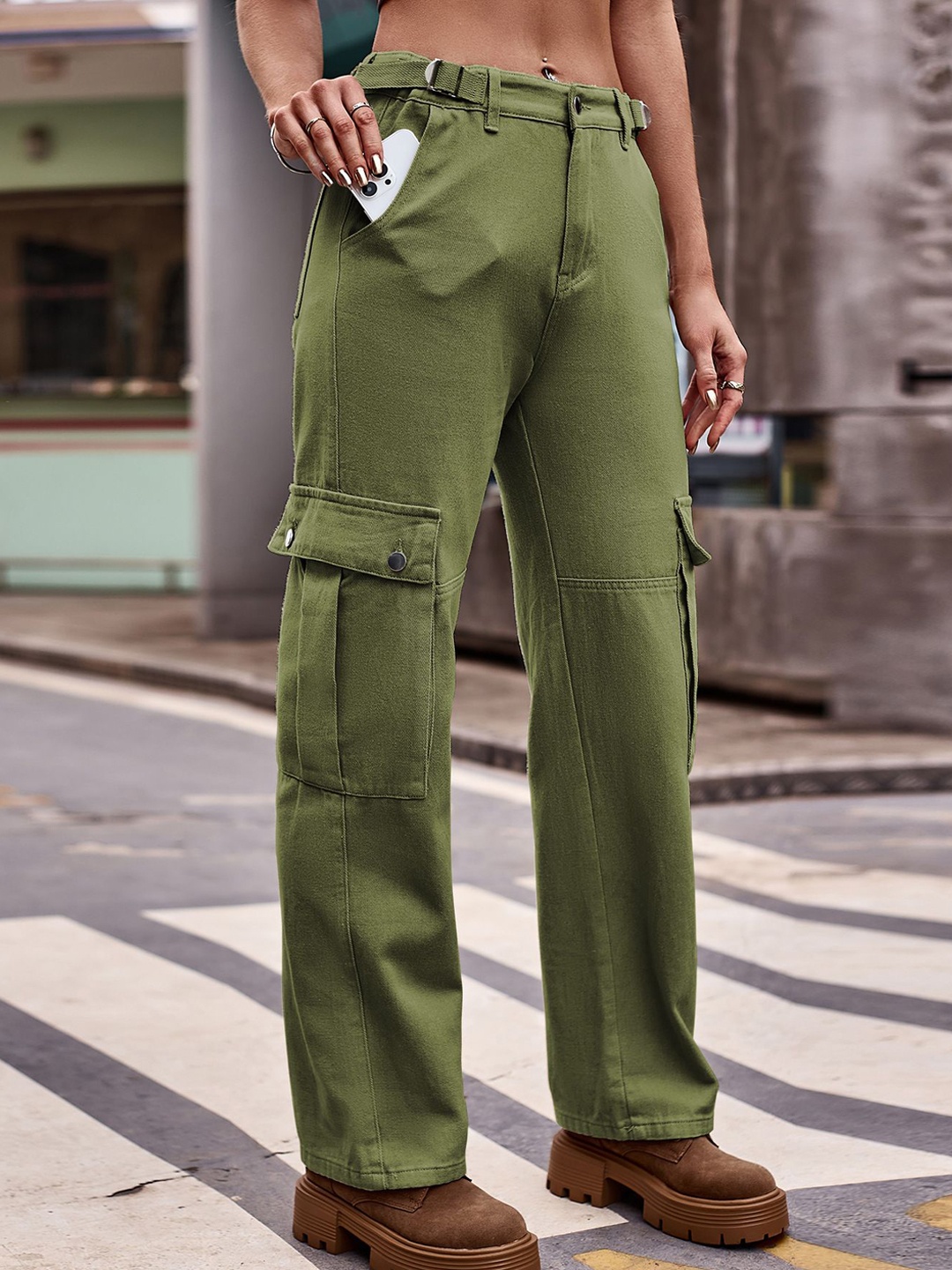

StyleCast Women Cargos Trousers, Green
