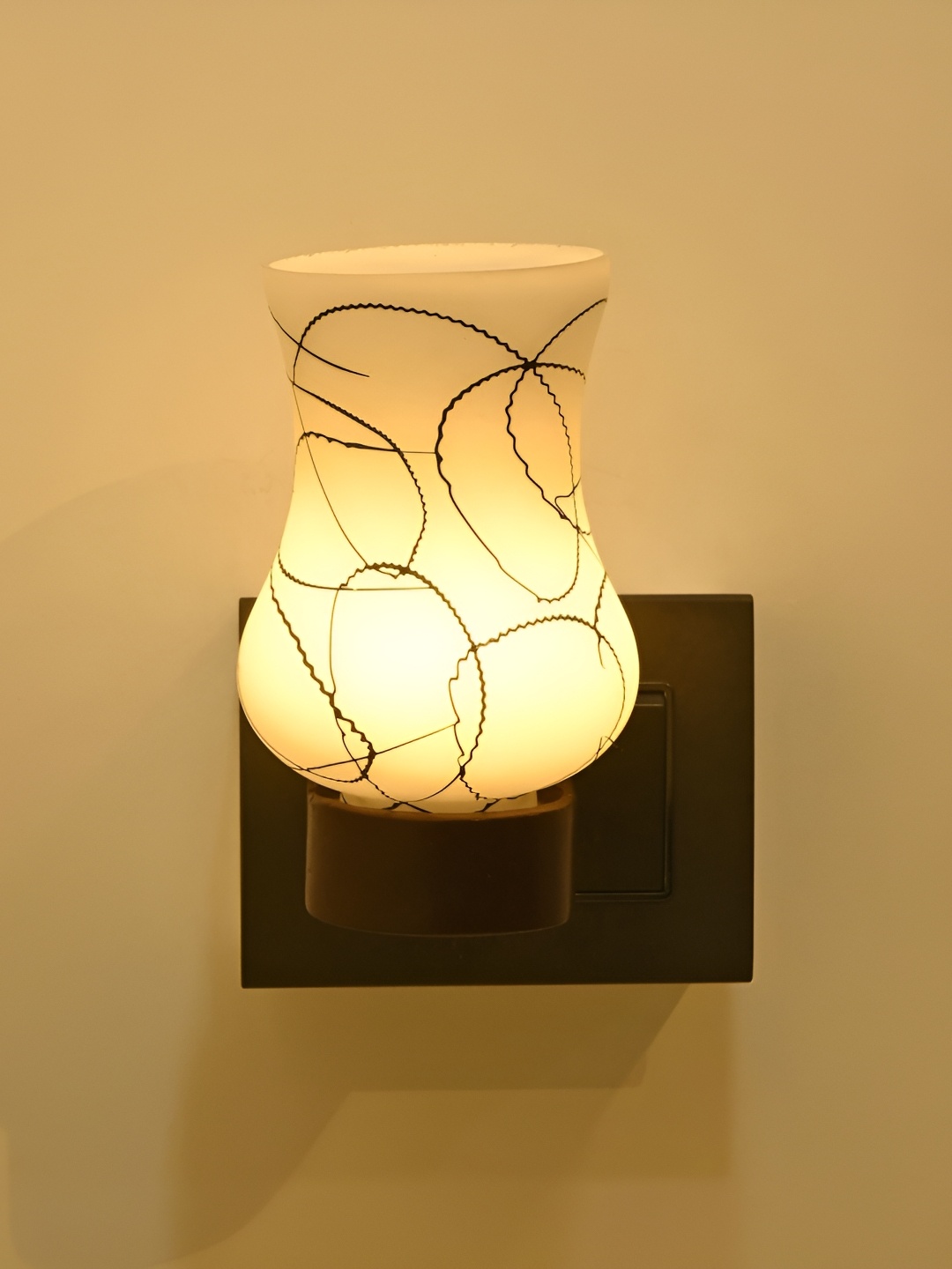 

Afast White & Brown Glass Contemporary Cylindrical Shaped Wall Lamp