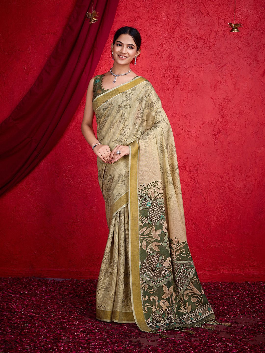 

Mitera Ethnic Motifs Zari Saree, Brown